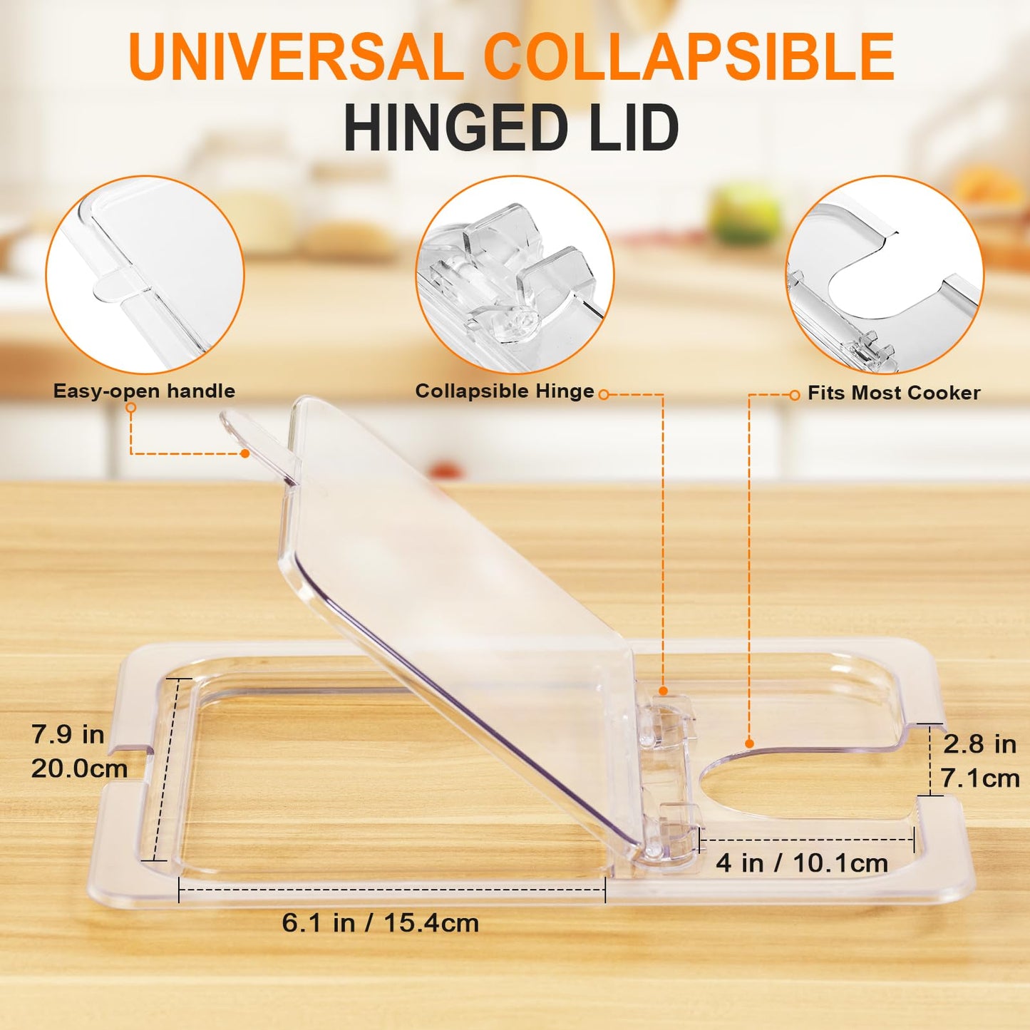 HOMENOTE Sous Vide Container 12 Quart with Universal Collapsible Hinged Lid,Complete Sous Vide Accessories Kit BPA Free,Compatible with Anova and Most Sous Vide Cookers（With Rack and Sleeve）