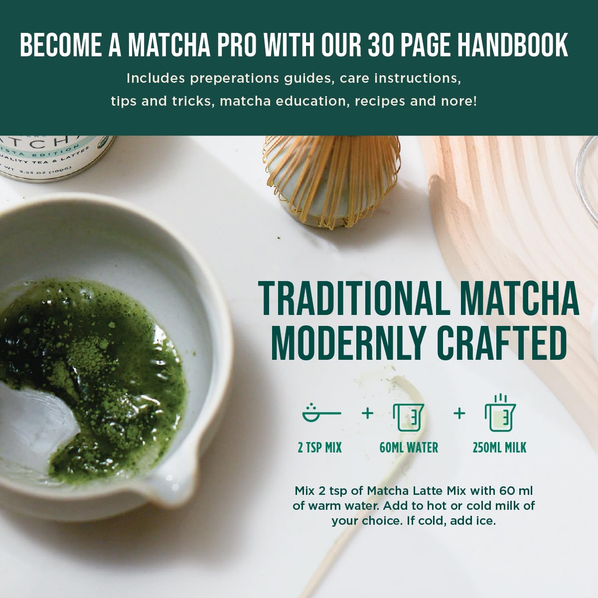 Jade Leaf Matcha Complete Matcha Ceremony Set - Includes: Bamboo Matcha Whisk & Scoop, Stainless Steel Sifter, Stoneware Bowl & Whisk Holder, and Prep Guide