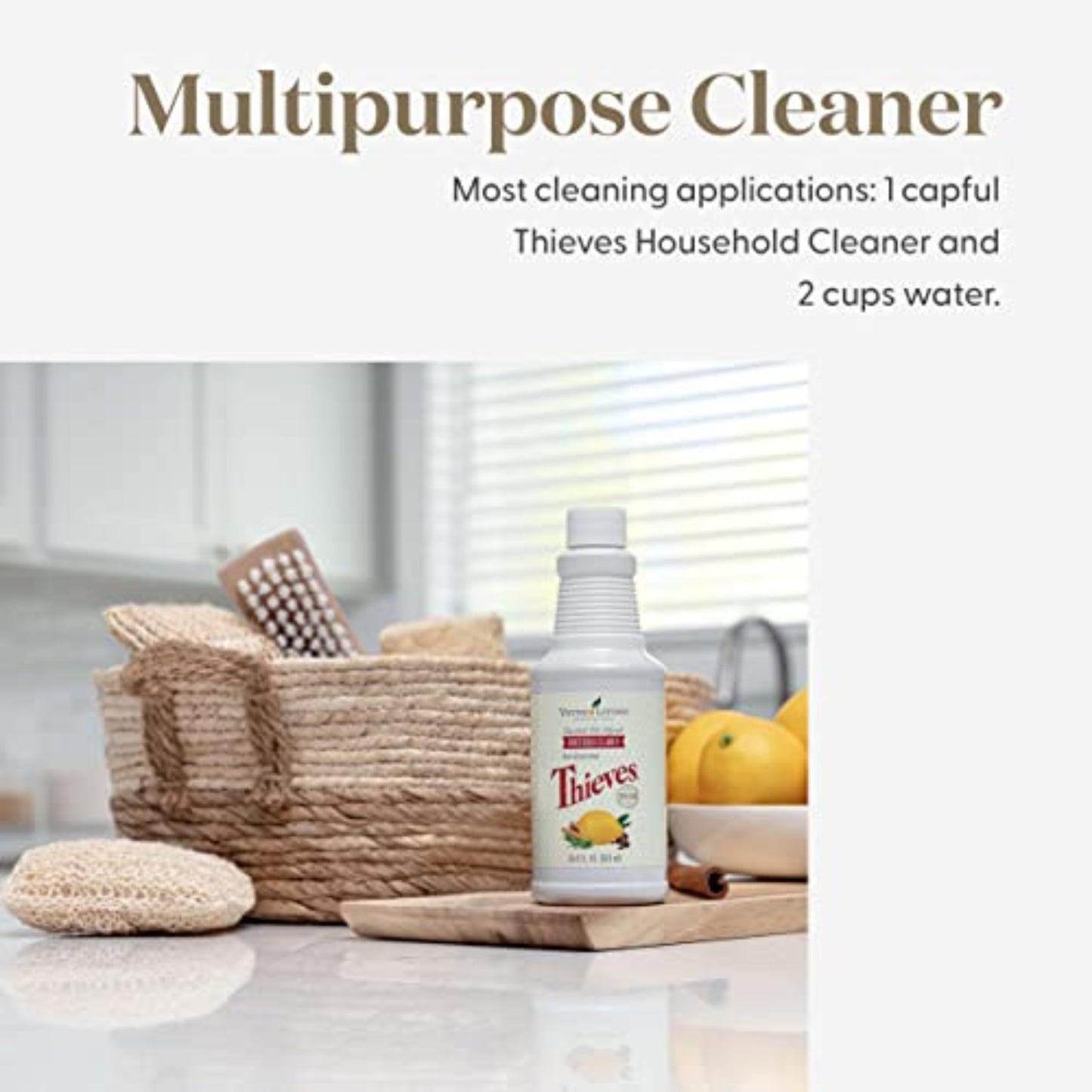 Young Living Thieves Household Cleaner 14.4 oz, Plant-Based All-Purpose Cleaner with Essential Oils, Safe for Floors, Mirrors, Carpets & Pet Areas