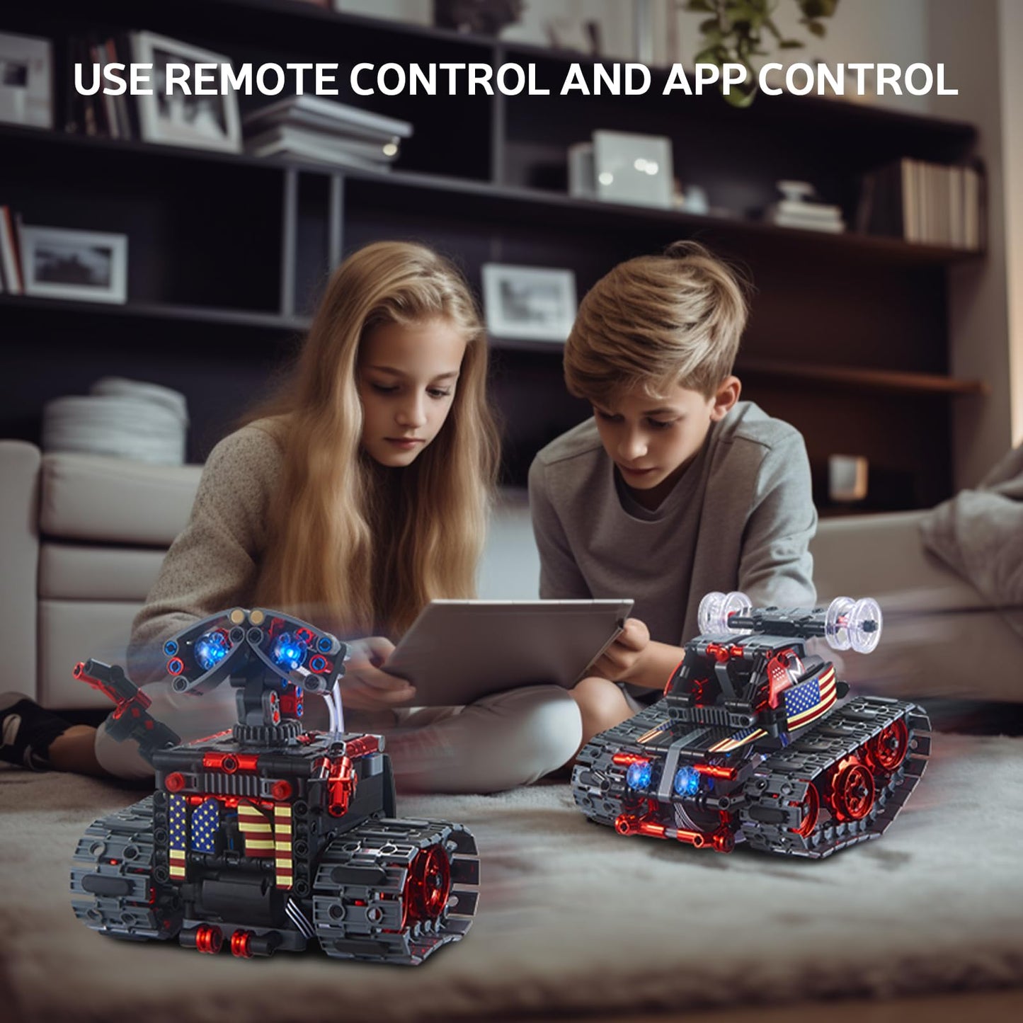 JOJO&Peach Stem Robot Building Toys, Remote & APP Controlled 4 in 1 Wall Robot/Stunt Car/Triangle Robot, STEM Projects Creative Gifts Toys for Boys Girls 6 7 8-12 (631Pieces)