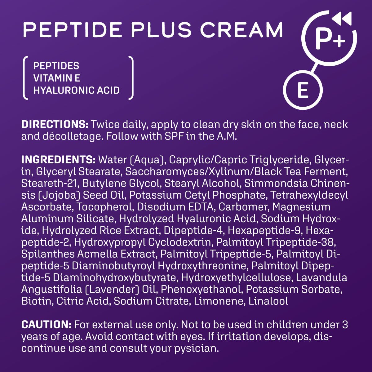 DCL Skincare Peptide Plus Cream for Wrinkle Defense & Collagen Production, 1.7 Fl oz