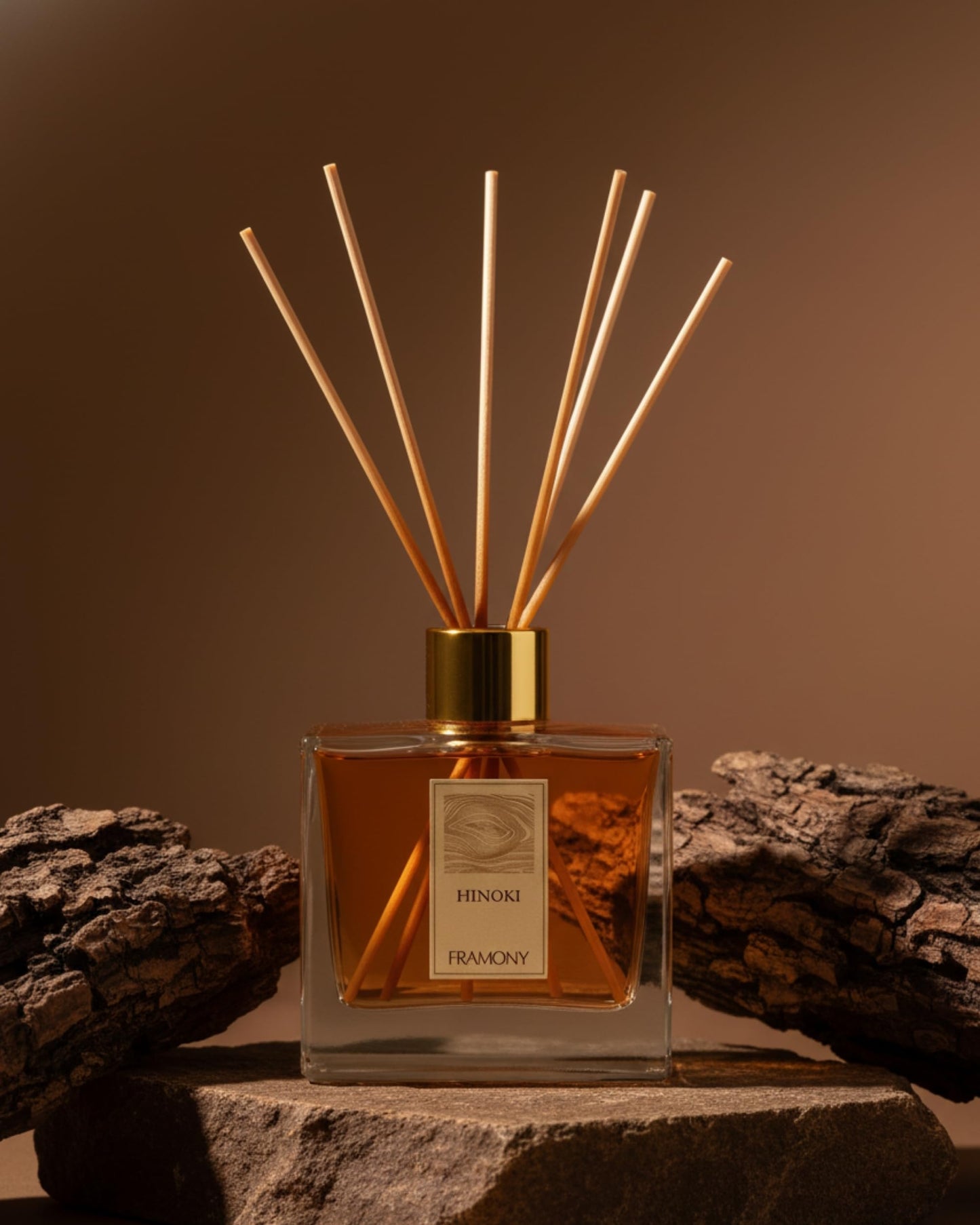 FRAMONY Hinoki Reed Diffuser - Luxury Japanese Ryokan Hotel Scent, Zen Forest Cypress & Cedarwood Fragrance, Home Spa Aromatherapy Gift Set, 6.4 fl oz (Hinoki Wood)