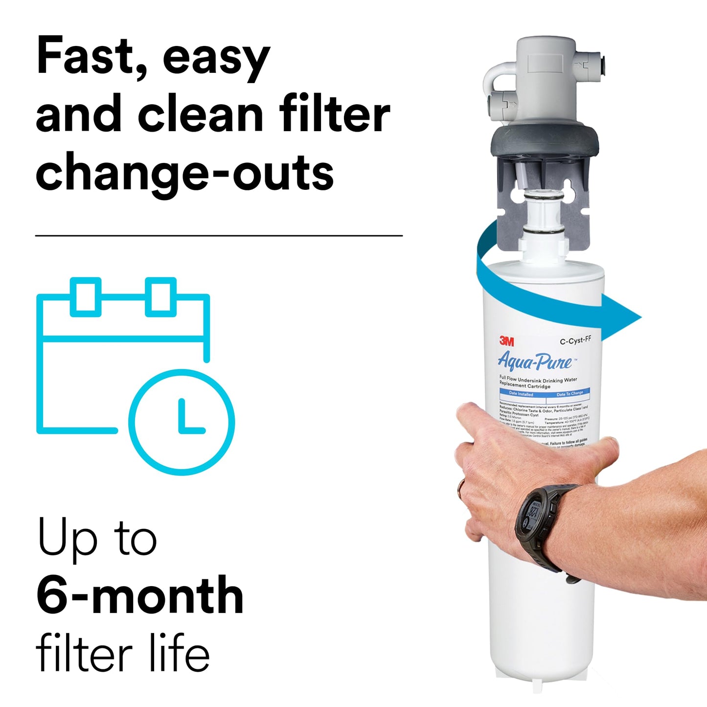 3M Aqua-Pure Under Sink Full Flow Replacement Cartridge AP Easy C-Cyst-FF, for use with AP Easy Cyst-FF System