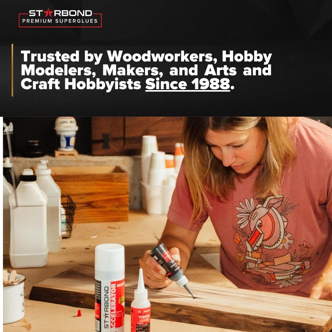 Premium Grade Cyanoacrylate (CA) Super Glue by Starbond - 16 oz. Complete Refill KIT (453g) - with Extra Bottles, Caps, and Microtips - for Woodturning, Pen Turning, Hobby, Lapidary, Acrylic Nails