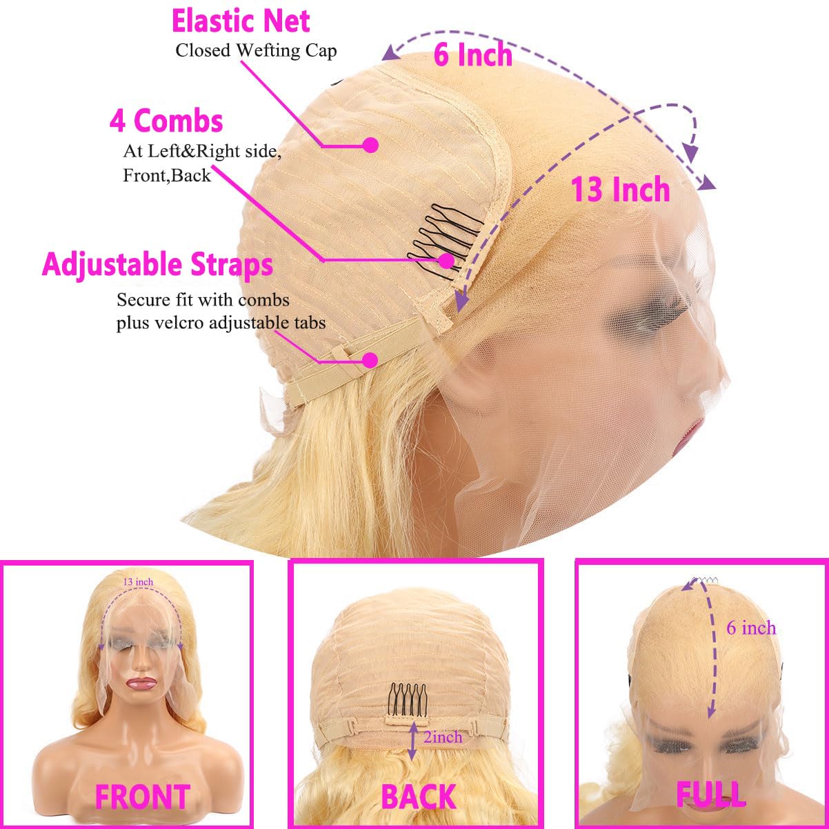 Jewhaut 613 13x6 Lace Front Wig Human Hair 28 Inch Body Wave Blonde Wig Human Hair 613 HD Transparent Lace Frontal Wigs Human Hair Pre Plucked Blonde Human Hair Wig