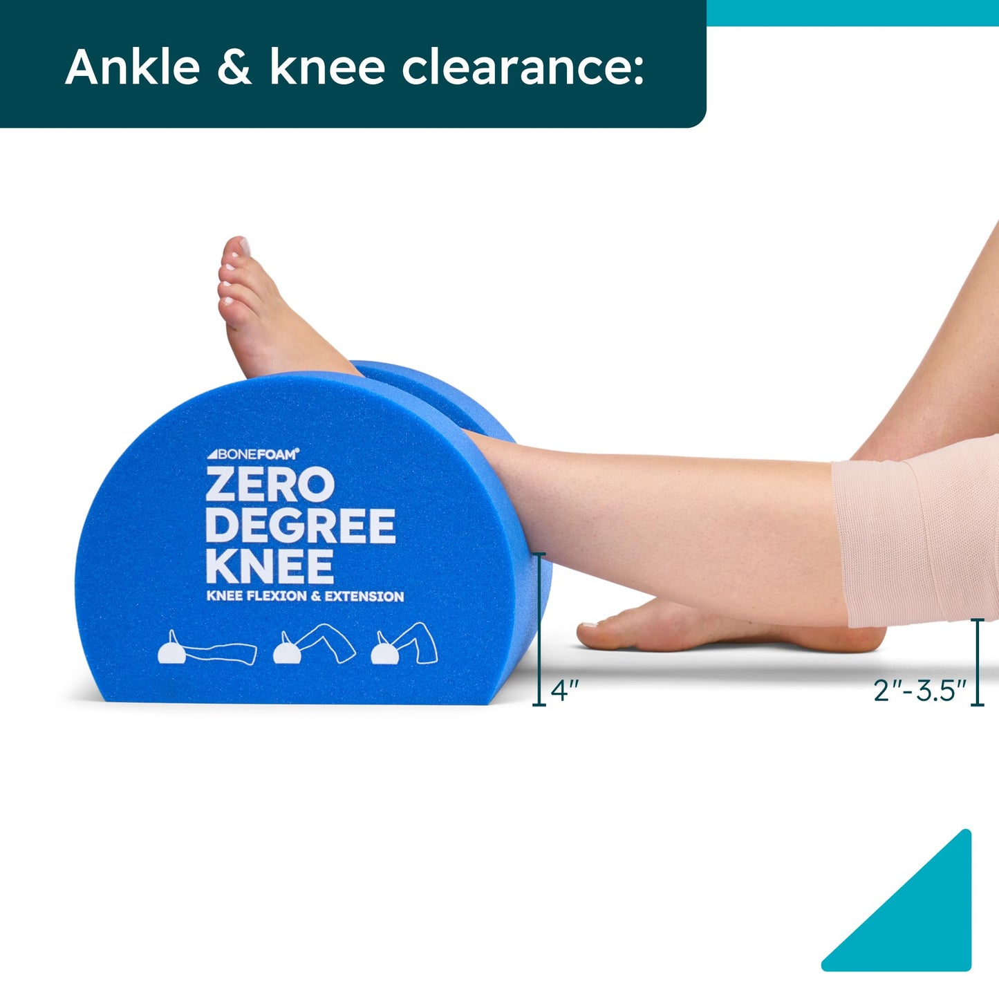 BoneFoam Zero Degree Knee for Rehabilitation After Knee Replacement, Fractures or Ligament Reconstruction; FSA/HSA Eligible Leg Rehab, Extension - Packaging May Vary