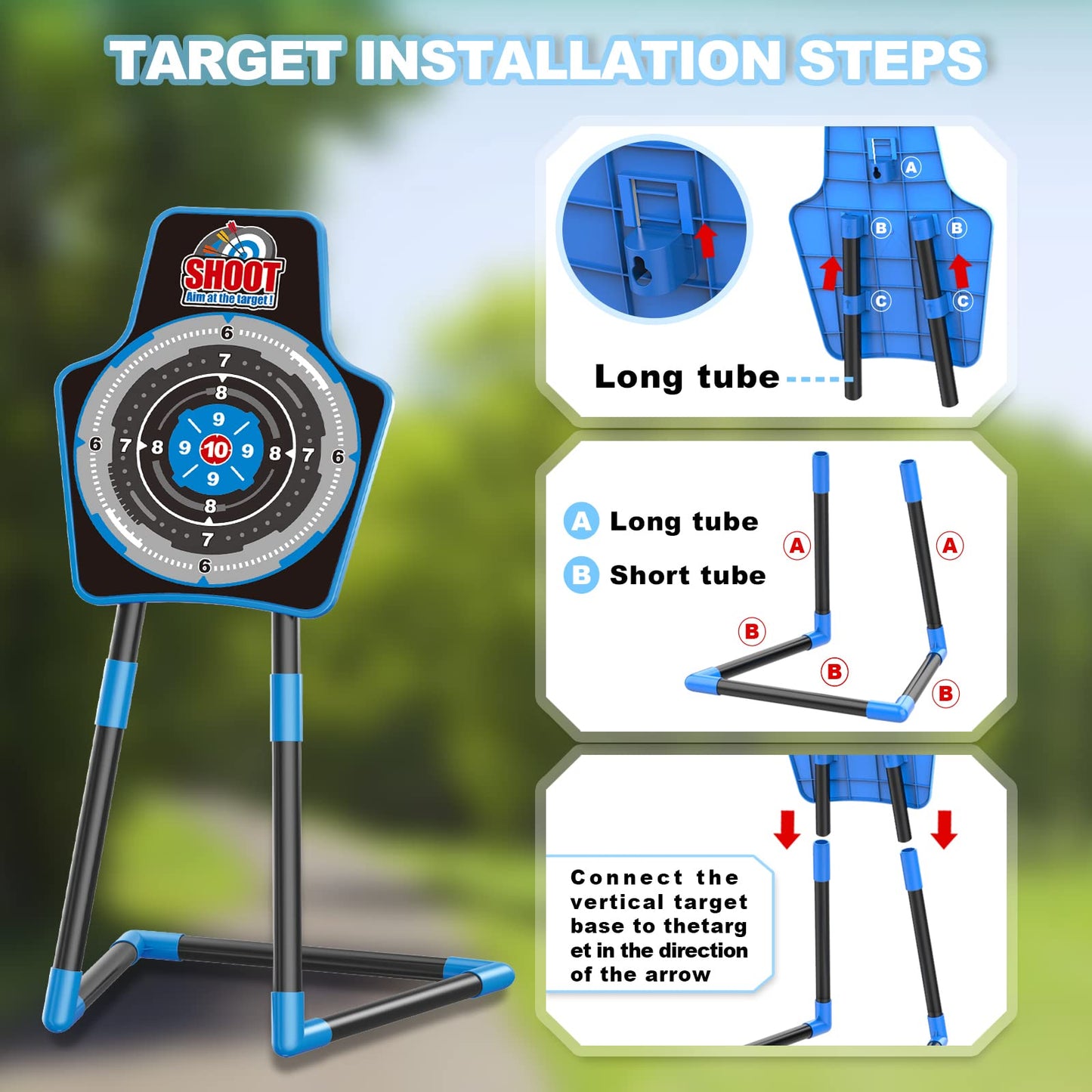 SpringFlower 2 Bow and Arrow Sets with LED Light-up,2 Foam Dart Guns for Kids 5 6 7 8 9 10+ Years Old, Archery Set with Standing Target for Boys & Girl, for Kids