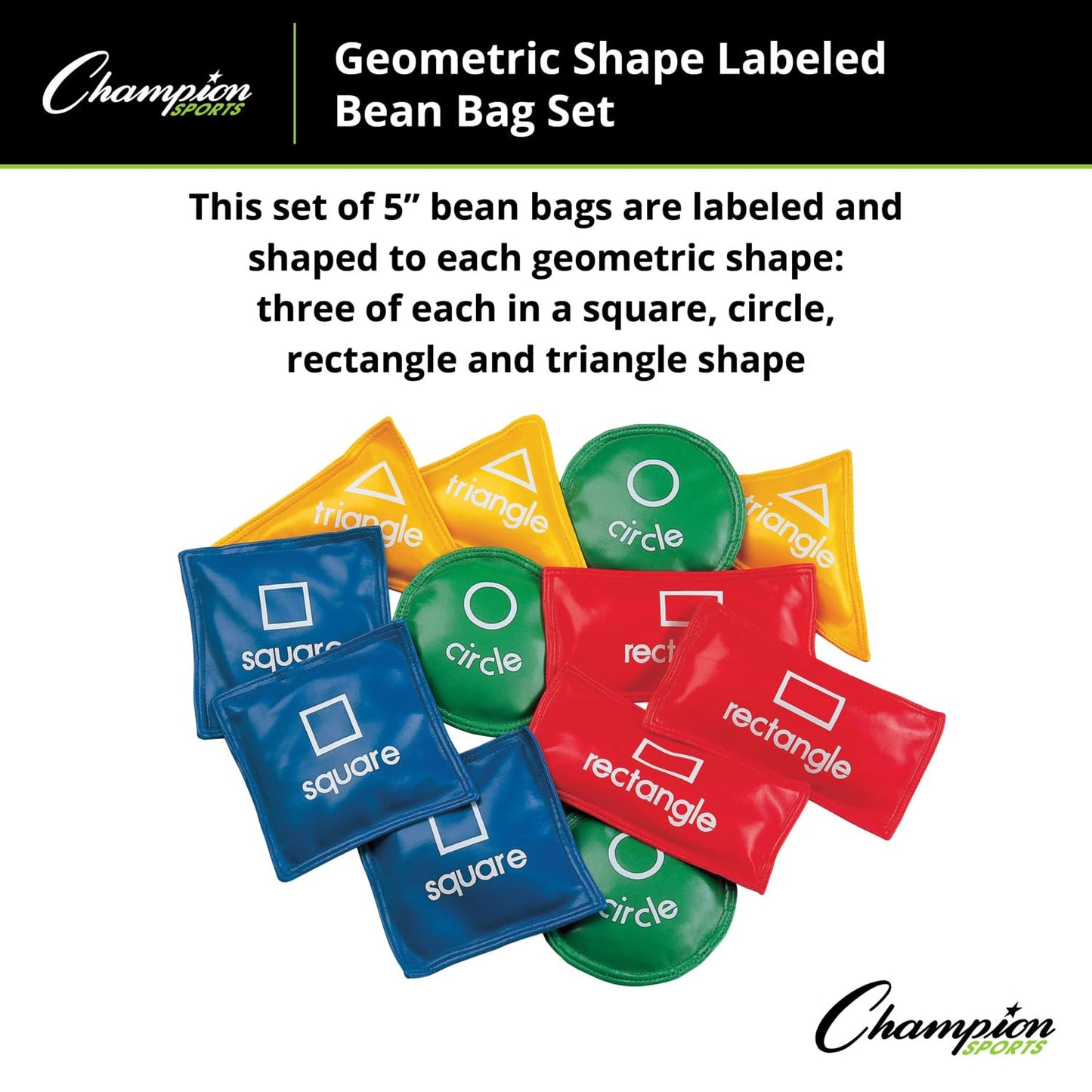 Champion Sports GS55 Bean Bag Set, Geometric, 5"