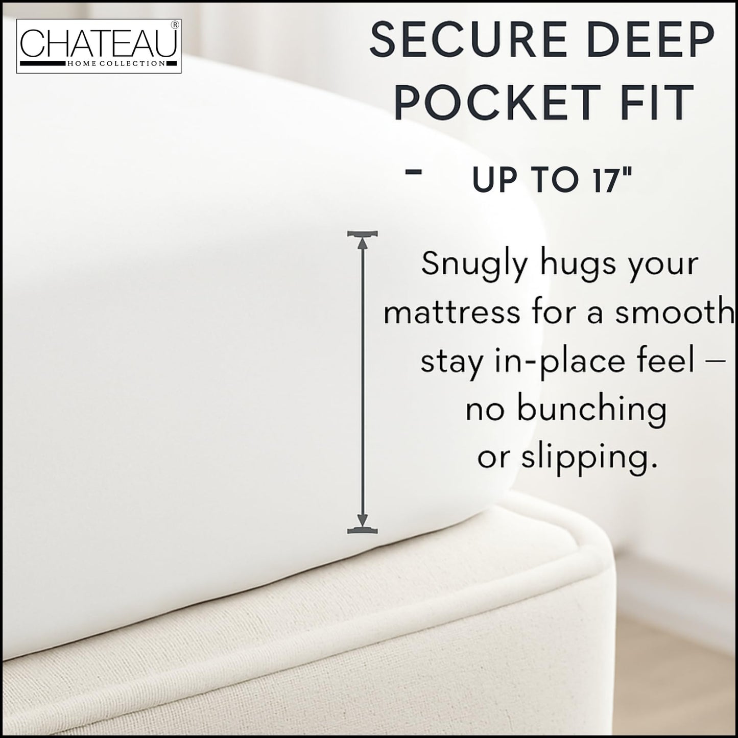 CHATEAU HOME COLLECTION Organic Cotton Sheets King Size – 100% Organic Sky Blue Bed Sheets, Deep Pocket Fitted Sheet, Cooling & Breathable, Sateen Weave, Fits Upto 17" Mattress
