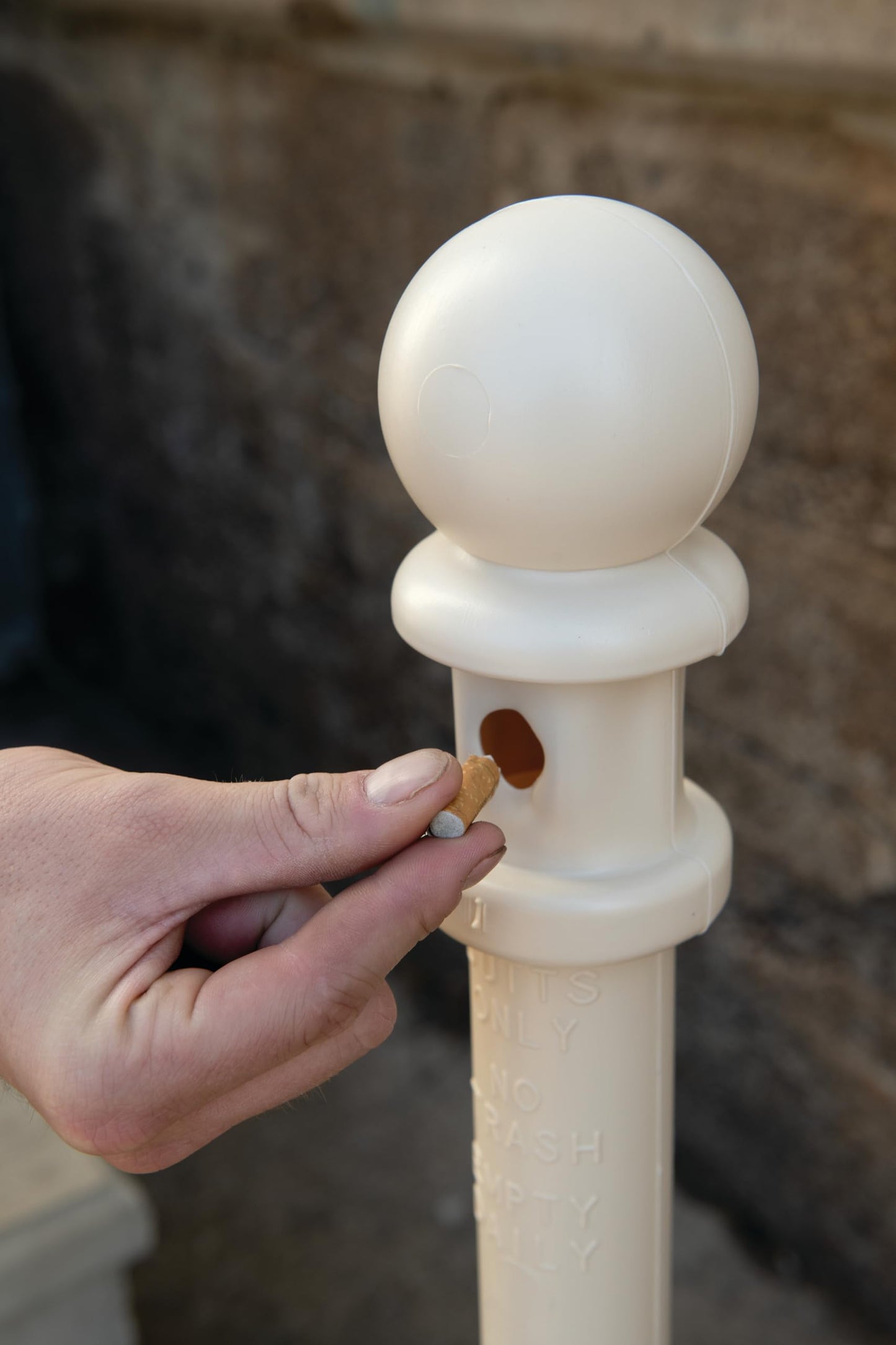 Eagle 1205BEI Galvanized Steel Cigarette Butt Receptacle, 5 gallon Capacity, 40" Height, 12" Diameter, Beige", "12" od x 40" h