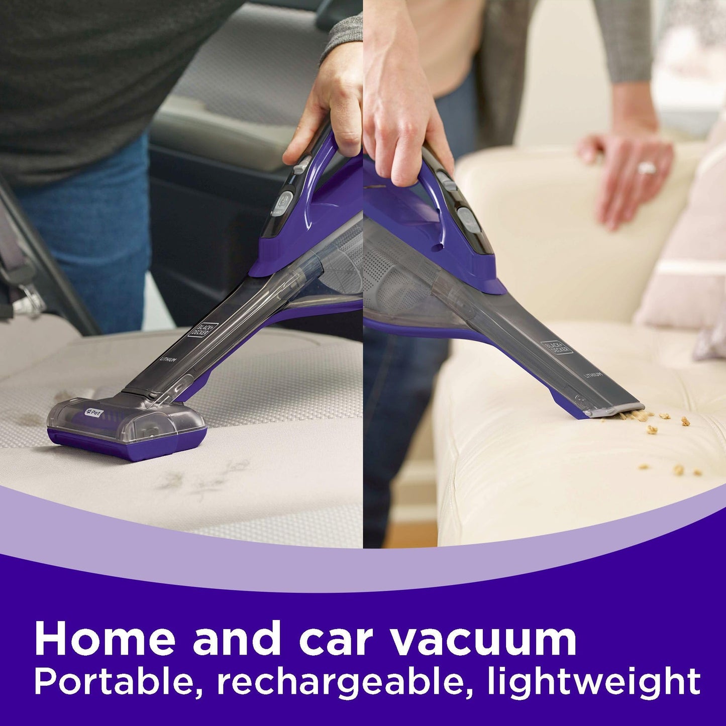 BLACK+DECKER dustbuster furbuster AdvancedClean Cordless Pet Handheld Vacuum, Home and Car Vacuum (HLVA325JP07)