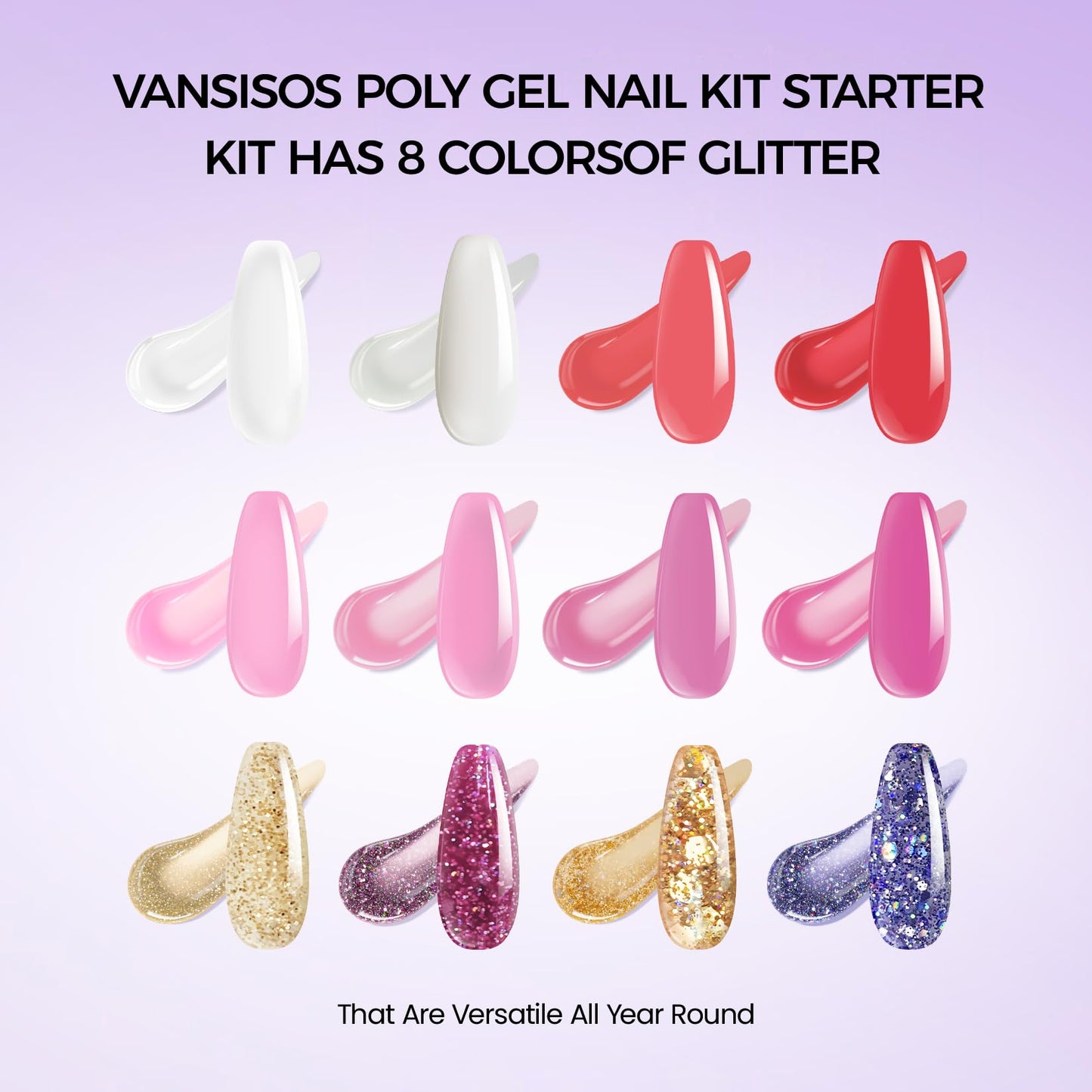 Poly Gel Nail Extension Kit: 12PCS Poly Nail Gel Kit with U V Nail Light Nail Drill Poly Gel Kits with Everything for Beginners Poly gel Nail Kit Starter Kit