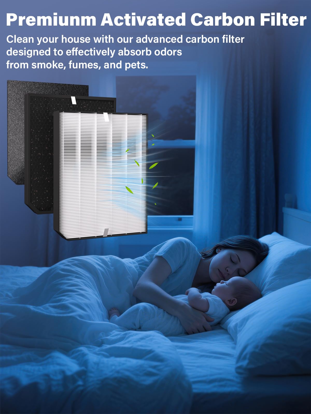 Oxyvera 2000 Replacement Filters Compatible with Air Doctor AD2000 & AD2000i Air Purifiers, Includes 1 Premium Filter, 2 Carbon Filters & 4 Pre-Filters, Compare to Part # ADF2001 ADF2002 ADF2003
