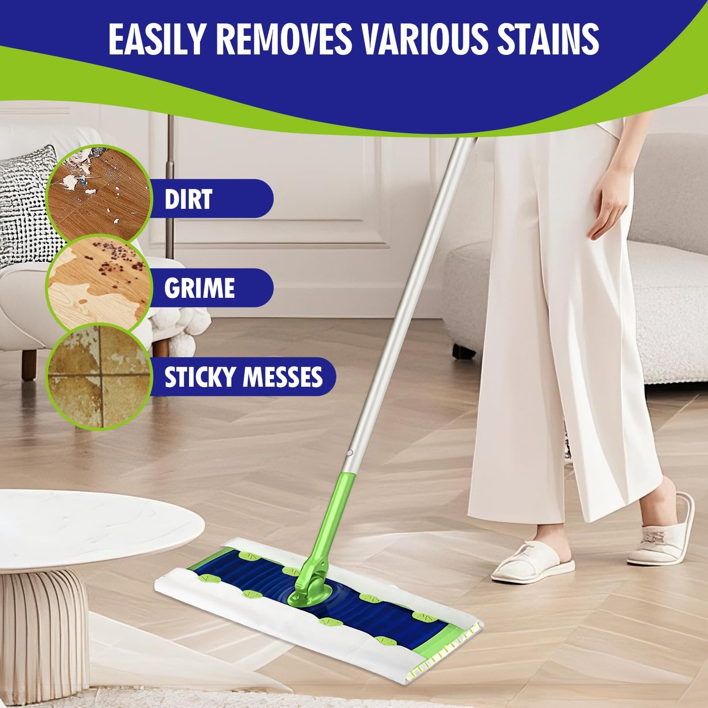 FURCIELOS 40 Count XL Heavy Duty Wet Mopping Cloths Refill Compatible with Swiffer Sweeper XL Mop, Disposable Wet Pads Refill X-Large Size for Multi-Surface Floor Cleaning, Lavender Scent
