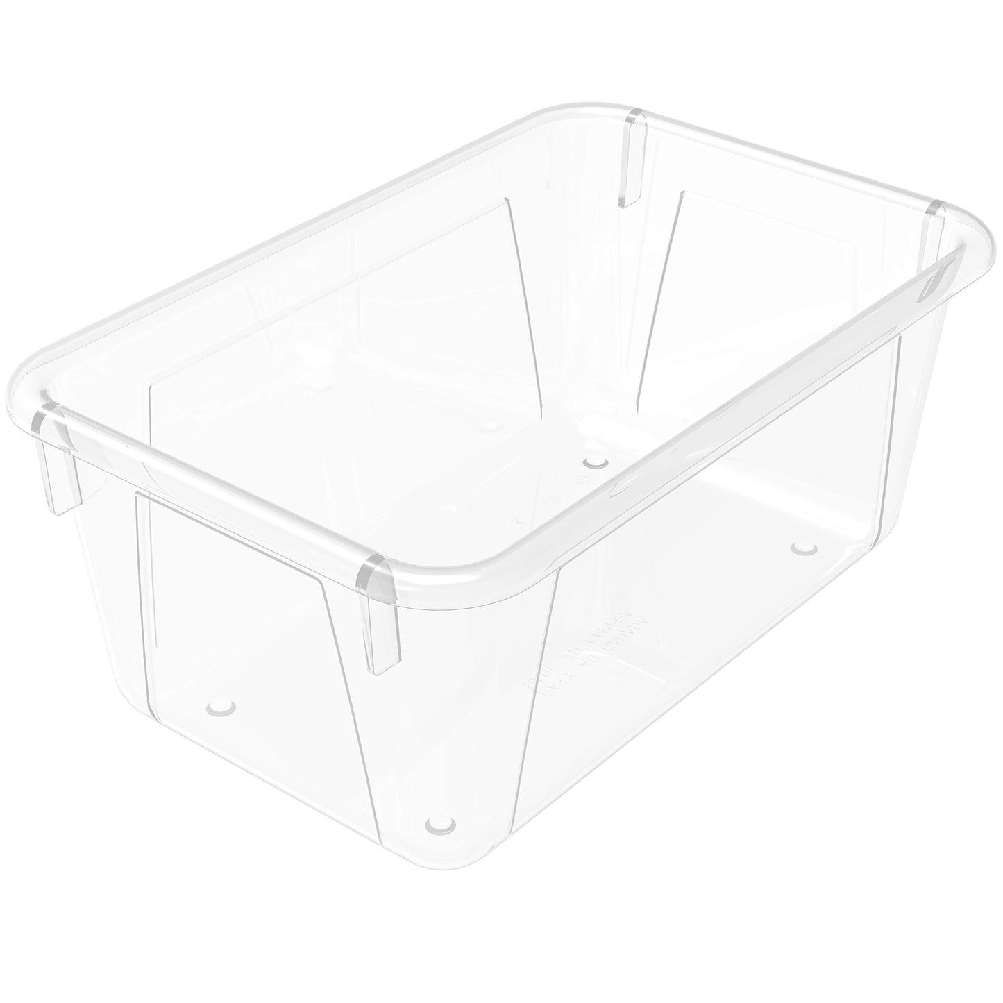 Storex Small Cubby Bins – Plastic Storage Containers for Classroom, 12.2 x 7.8 x 5.1 inches, Clear, 5-Pack (62464A05C)