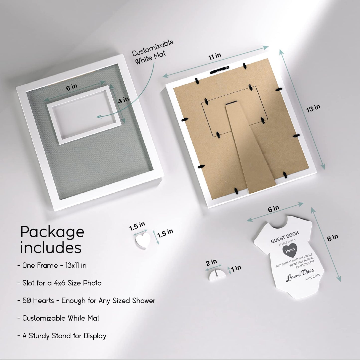 Great Lakes Memories GLM Premium Baby Shower Guest Book with Welcome Sign & 50 Hearts - Perfect Keepsake Memory Book for Boy & Girl Baby Shower Decorations, Alternative to Traditional Guest Books!