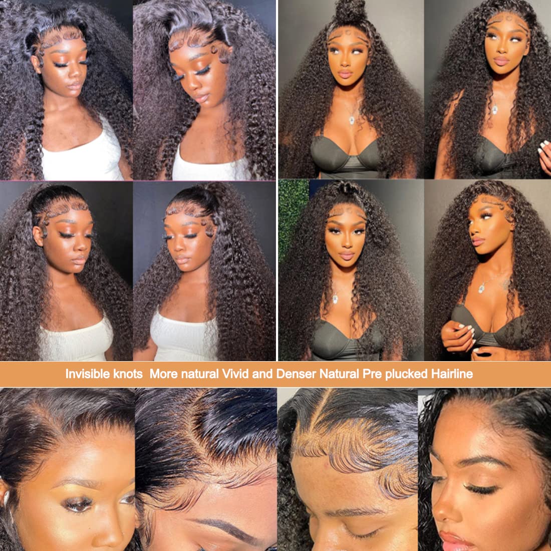 Ladoux Kinky Curly Lace Front Wigs 13x6 HD Lace Front Kinky Curly Wig for Women 180% Density Pre Plucked With Baby Hair Afro Kinky Curly Human Hair Wigs 20Inch Kinky Curly HD Lace Front Human Hair wig