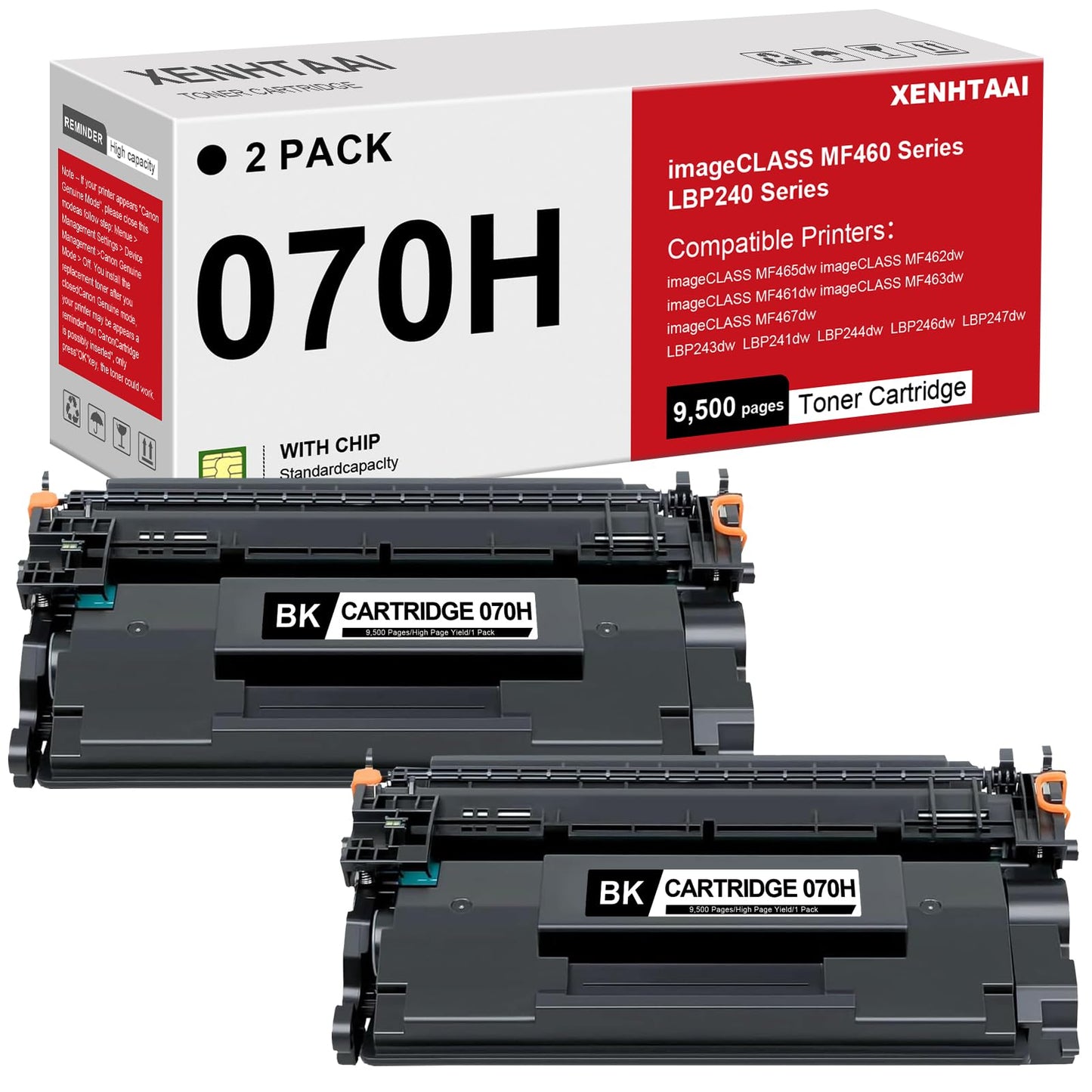 Compatible 070H Black Toner Cartridge CRG-070H CRG070H Toner Cartridge Compatible for Canon ImageCLASS MF461dw MF462dw MF465dw LBP243dw LBP266dw LBP247dw Printers (9500 Pages 2 Pack)