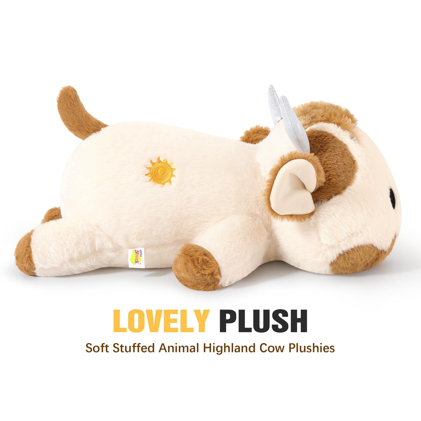 Onsoyours Original Weighted Stuffed Animals, 4.0 lbs Weighted Highland Cow Plush Toy, 20" Large Soft Weighted Scottish Cow Pillow Gifts for Kids & Adults