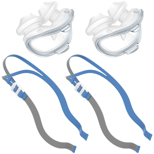 2 Pack Nasal Pillows for AirFit P10 with 2 Pcs Adjustable Straps Soft Secure Fit Lightweight Cushions Seal Comfortably CPAP Supplies Portable Spare Packs - Medium