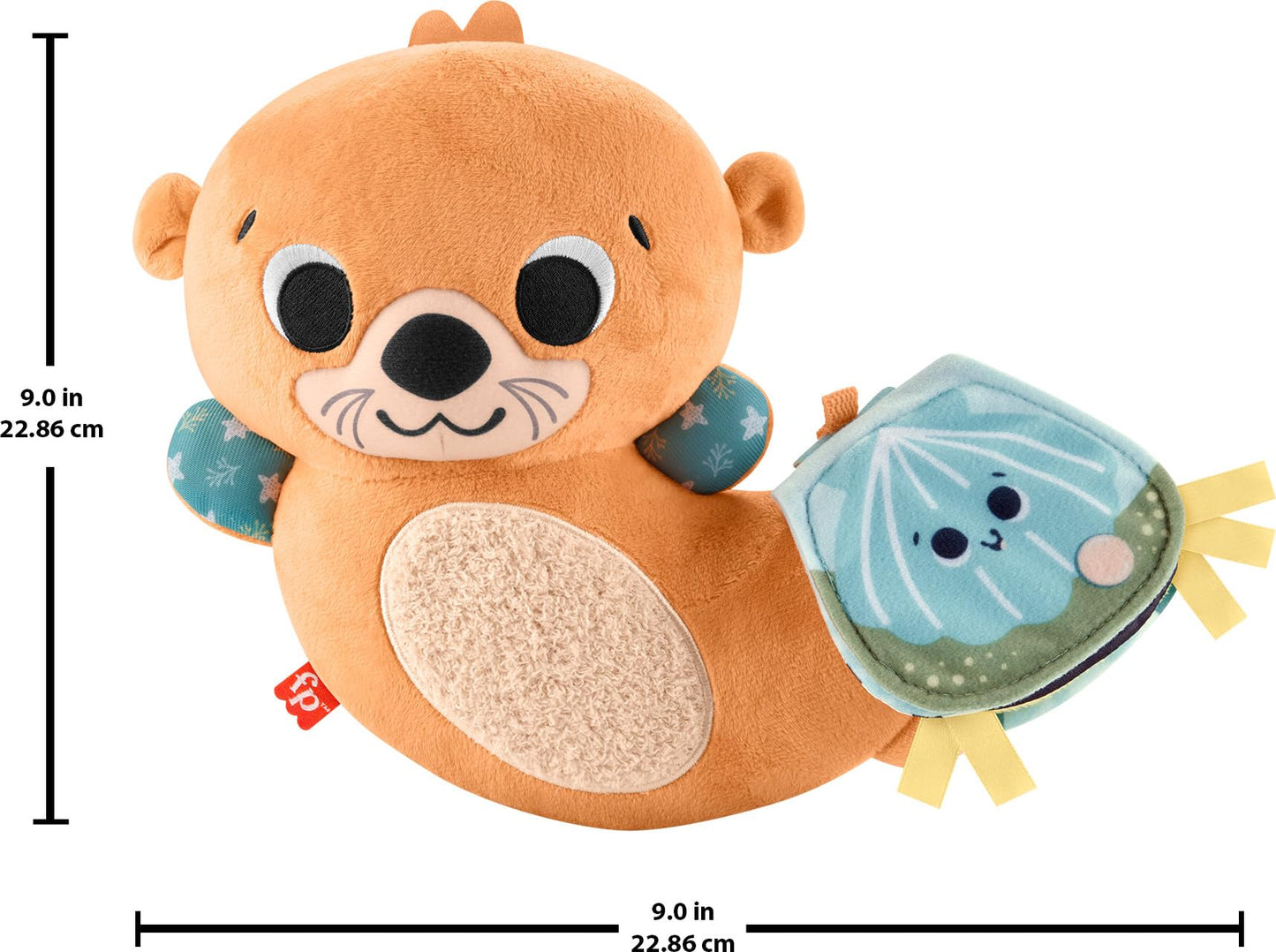Fisher-Price Baby Toy 2-in-1 Rockin’ Tummy Time Otter Plush Sensory Activity with Soft Book for Newborn Play Ages 0+ Months