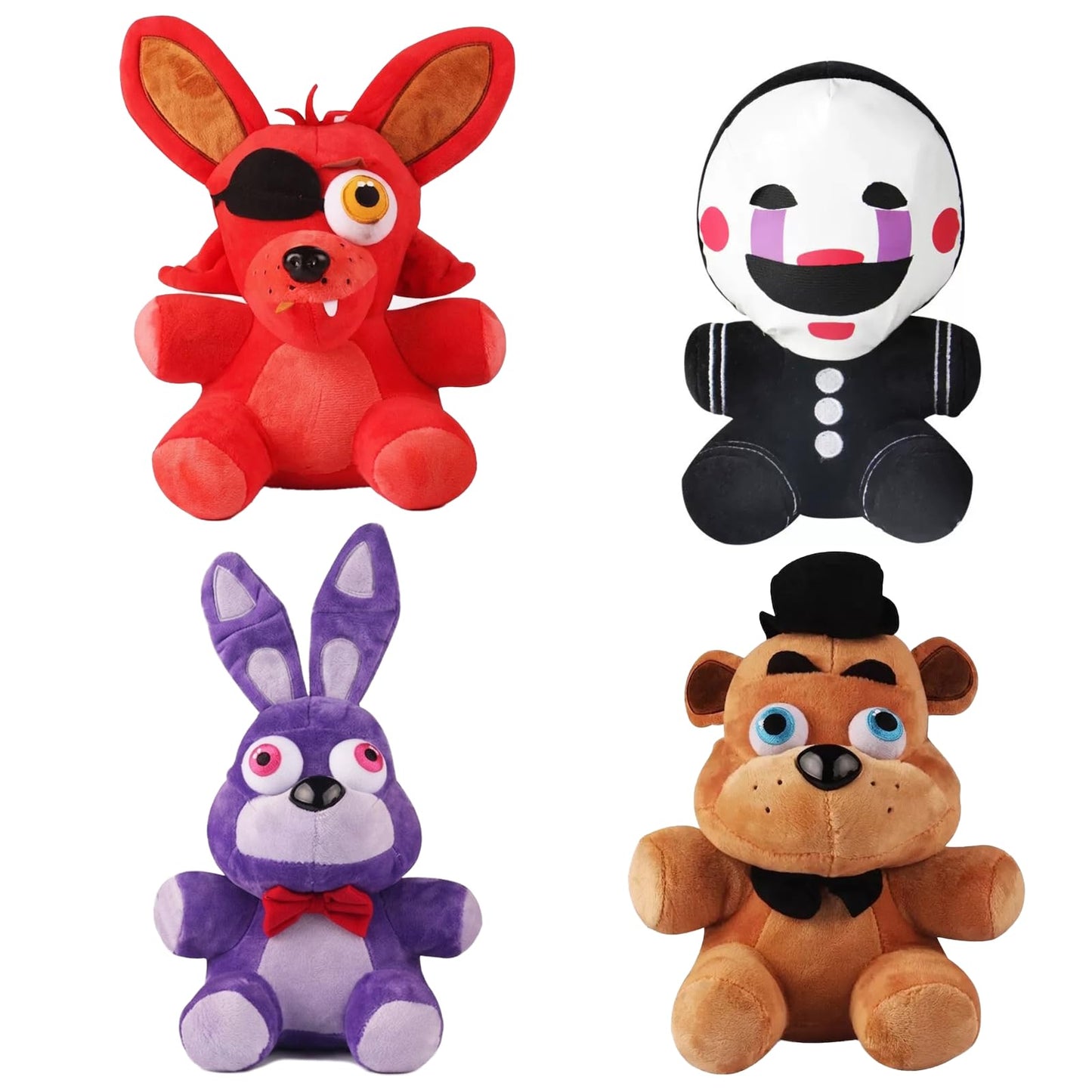 PLIIMONA 4PCS Horror Animal Plush Toys Set, 11 Inch Creepy Cartoon Stuffed Animals, Soft Plush Doll Figures for Fans, Collectible Display Toys, Gift Idea (Yellow Bear)