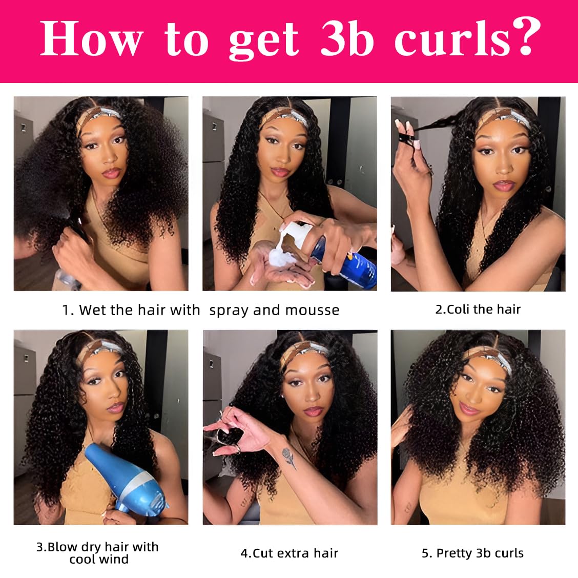 Smoothair Headband Wig Human Hair Kinky Curly Headband Wigs for Black Women Human Hair Wigs Glueless 20 Inch None Lace Front Wigs 150% Density (No Mixed)