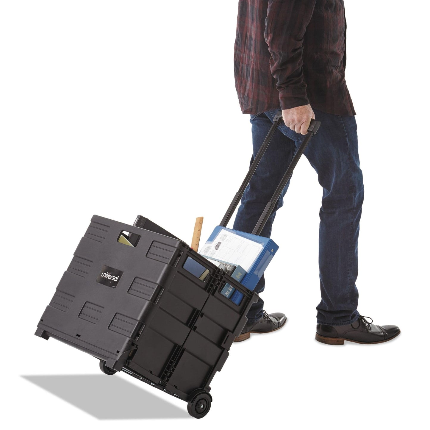 Universal Collapsible Mobile Storage Crate, 18.25" x 15" x 39.4", Black