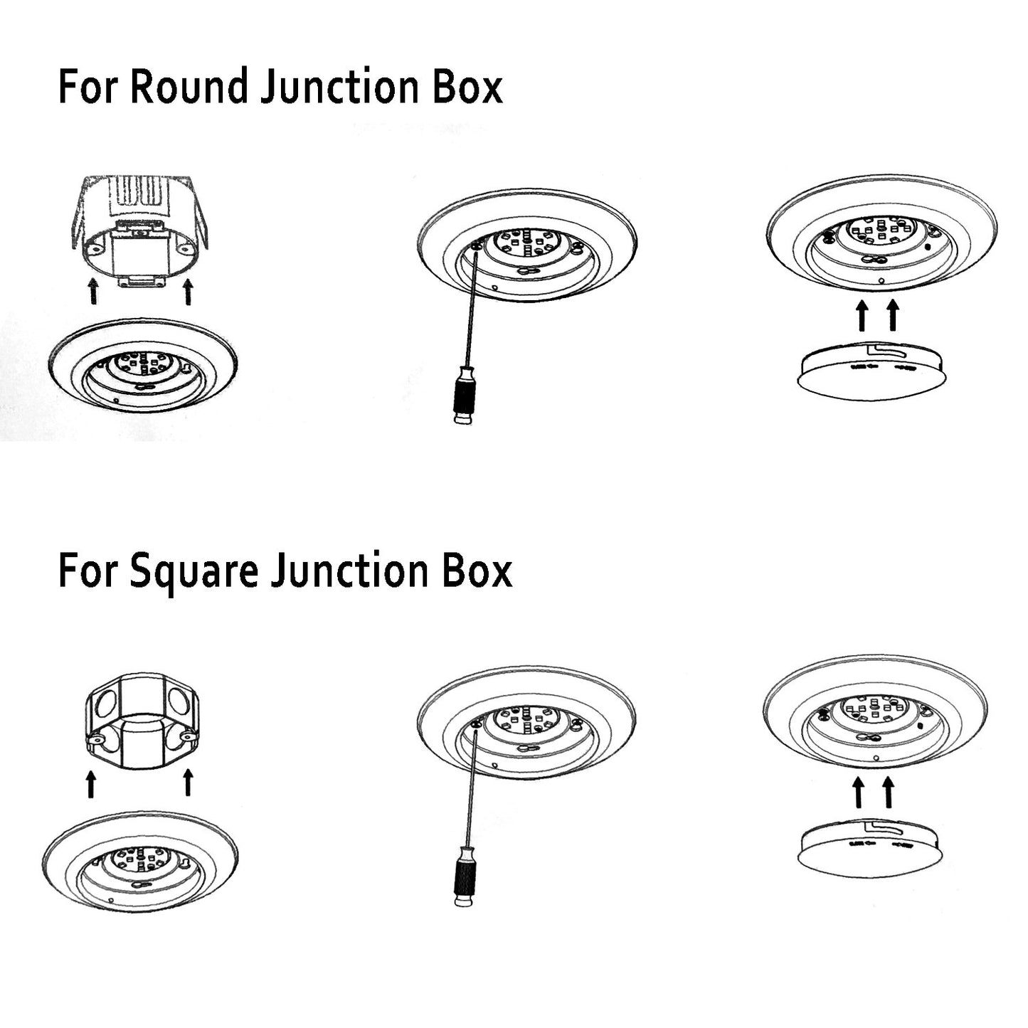 JULLISON 8 Pack 6 Inch LED Low Profile Recessed & Surface Mount Disk Light, Round, 15W, 900 Lumens, 3000K Warm White, CRI80, Driverless Design, Dimmable, ETL Listed, White