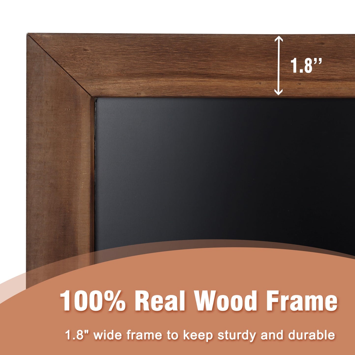 SELEAD 100% Real Wood Frame Magnetic Chalkboard Words Sign - 20" x 30" Rustic Wall Decor Bulletin Chalk Board for Home Kitchen, Business, Restaurant, Farmhouse