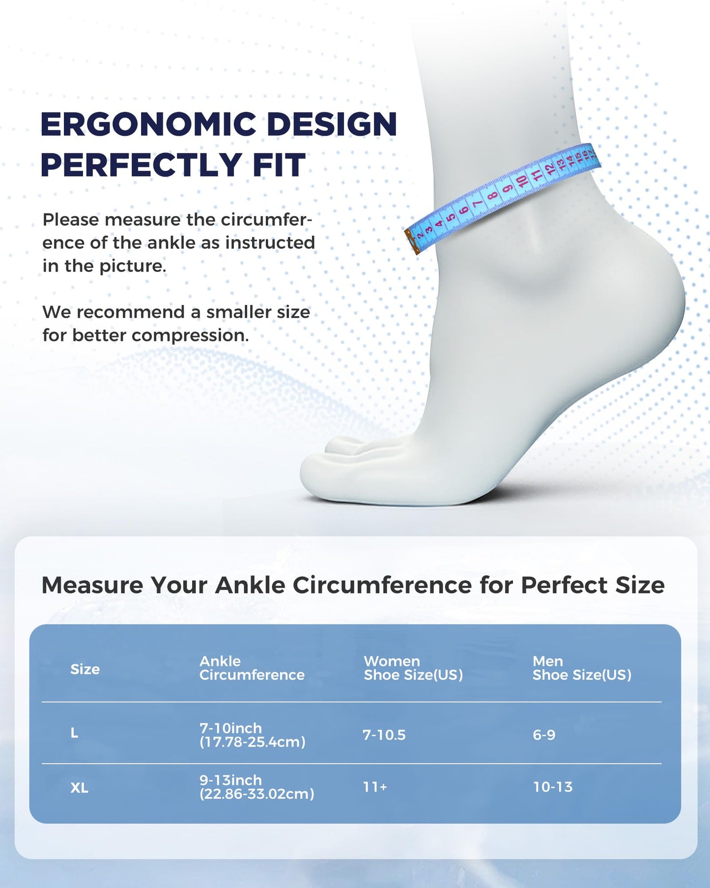 Ankle Ice Pack Wrap with Dual-Freezestorm Cooling Gel for Sprained, Ice Ankle Wrap with Cold Compression & 360°Coverage for Achilles Tendonitis, Swelling Relief and Surgery Fracture Recovery(Large)