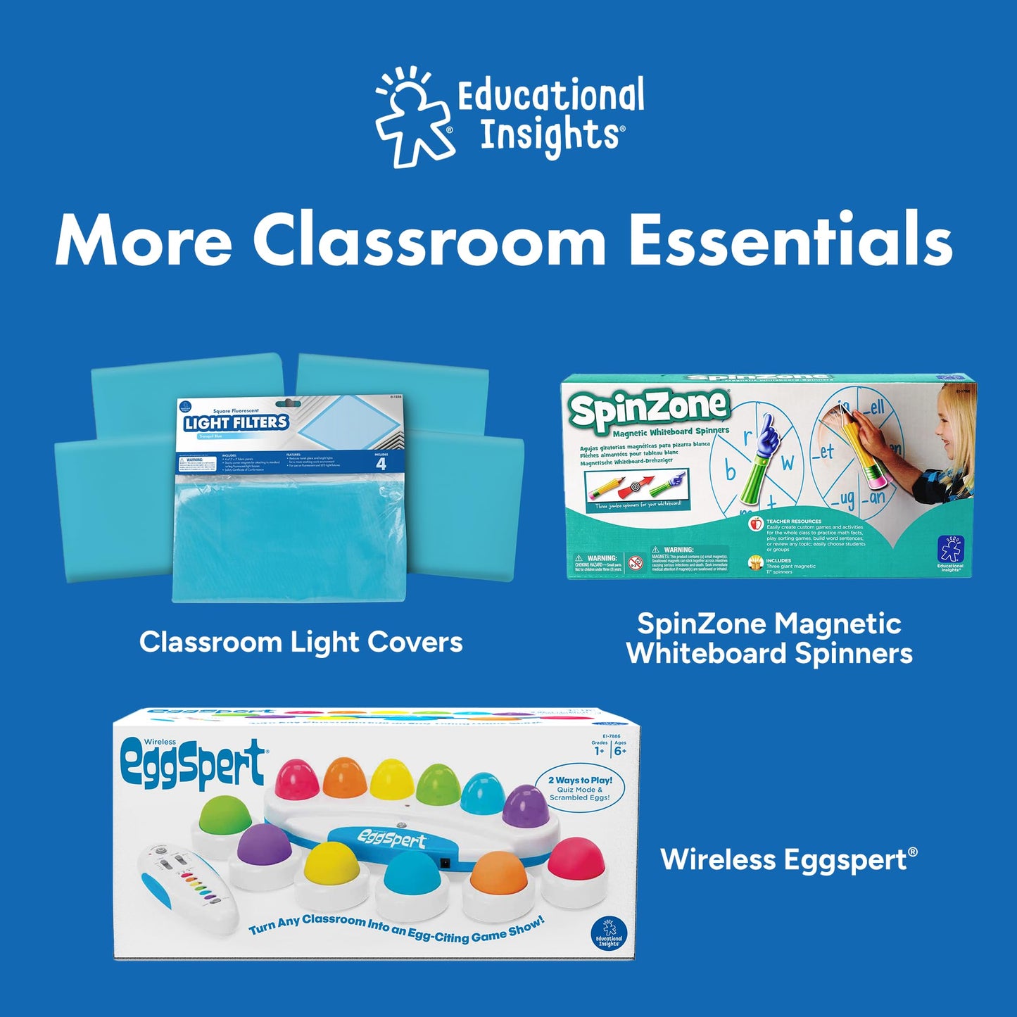 Educational Insights Jumbo Magnetic Spin Wheel - Customizable Magnetic Spinner for Classroom Games and Learning Activities, Fun Teacher & Classroom Supplies, Large Spinning Wheel for Dry Erase Board