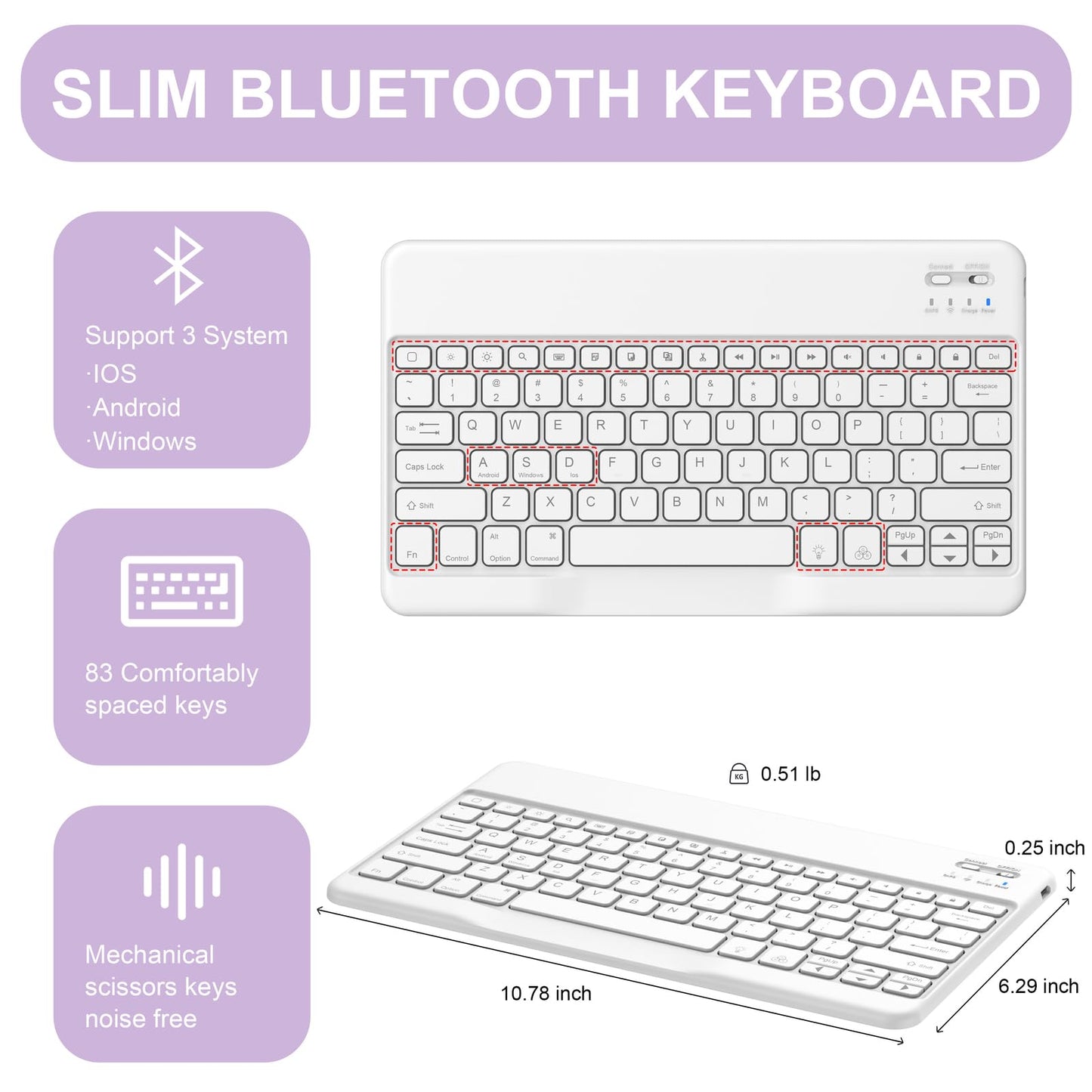 Soke Keyboard Case for iPad Pro 13 Inch (M4 2024), Magnetic Detachable Wireless Keyboard & 7 Colors Backlight Keys, Folio Stand TPU Back Cover with Pencil Holder for iPad Pro 13", Lilac Marble