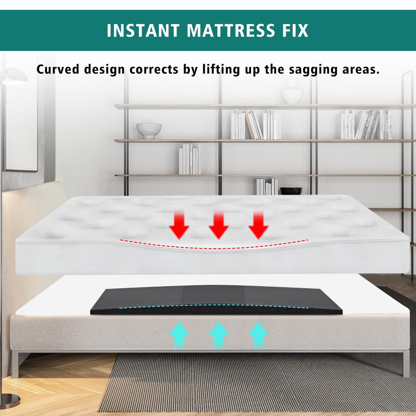 TANYOO Sagging Mattress Support Fix Sinking Beds High Density Foam Insert Pad for Sagging Bed Repair and Extends Life 47 x 25 x 2 Inches Pack of 2