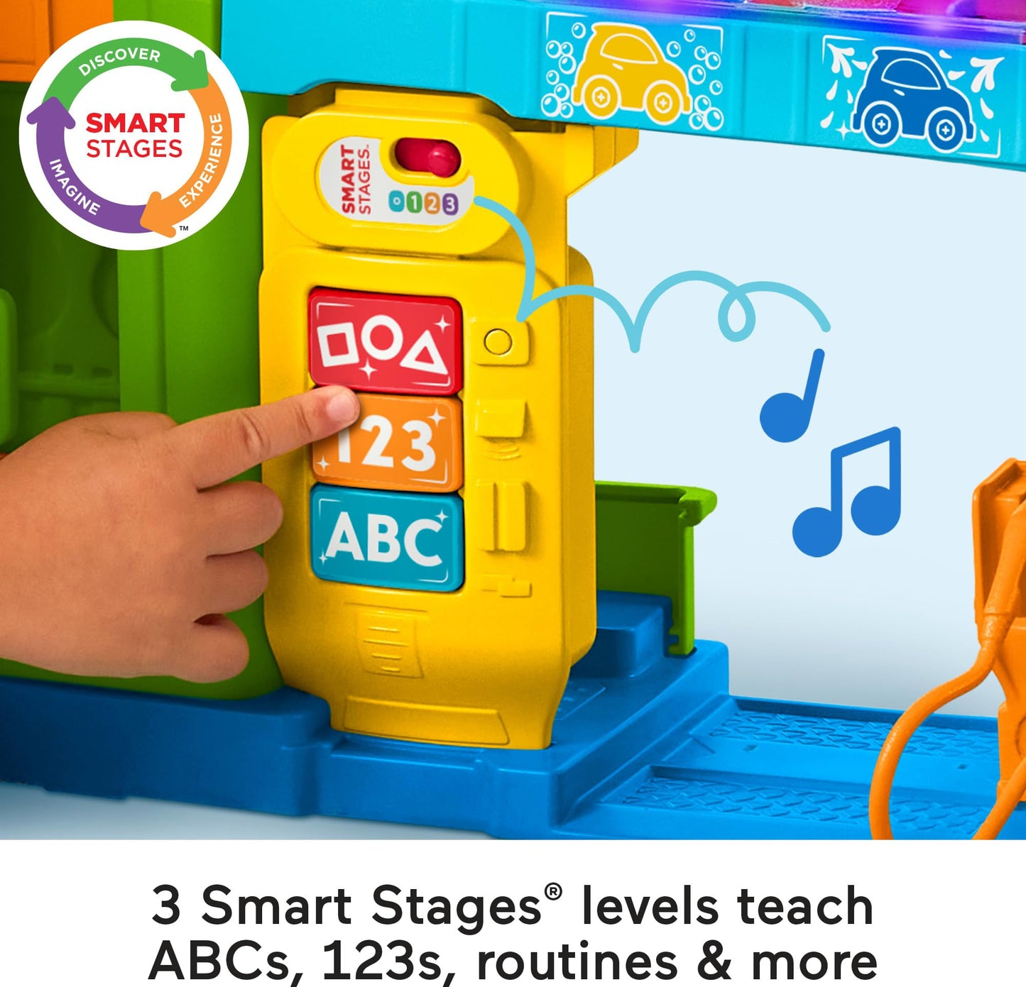 Fisher-Price Little People Toddler Playset Light-Up Learning Garage with Smart Stages Plus Toy Car and Ramp for Ages 1+ Years