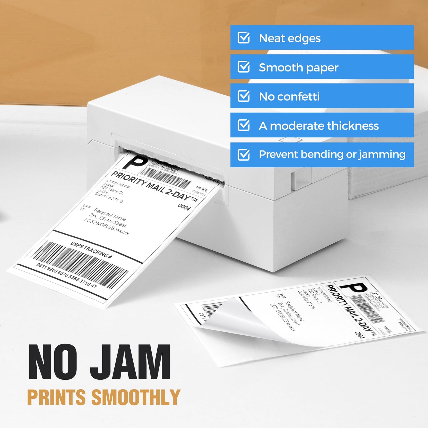 LuckyGuard Fanfold 4" x 6" Direct Thermal Labels 4000 Thermal Printer Paper 8 Stacks Shipping Labels