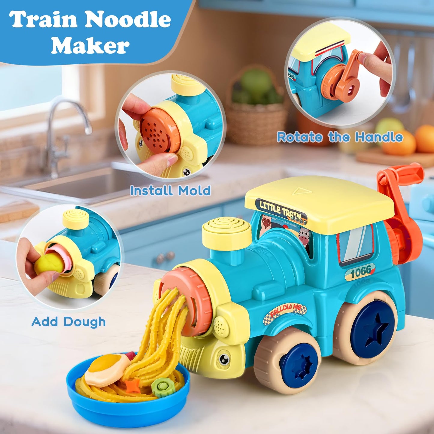 Aprilwolf 3 in 1 Dough Sets for Kids Ages 3-4-8, Hamburger Maker Machine Boys Girls