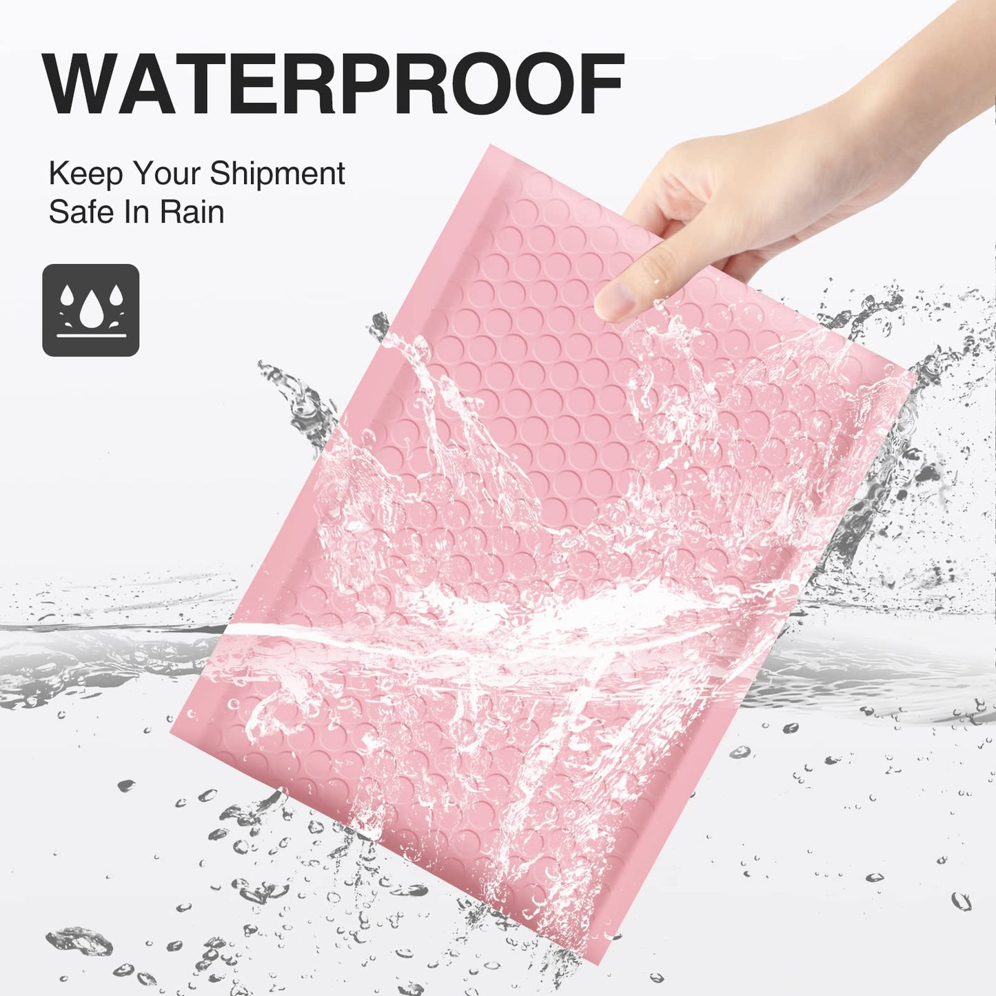UCGOU Bubble Mailers 12x16 Inch 40 Pack Usable Size 12x15 Inch Large Padded Envelopes Light Pink Waterproof Packaging Bags for Shipping Self Seal Strong Adhesion Envelopes for Jewelry Makeup Supplies