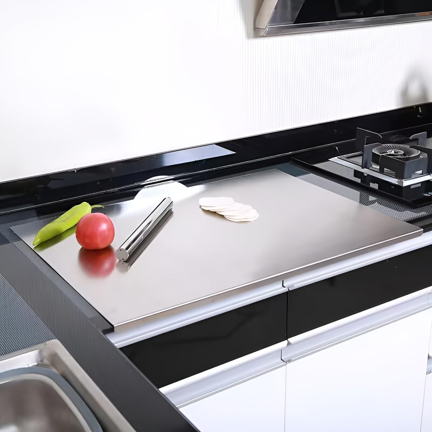 bscsqld Kitchen Stainless Steel Cutting Board (50 x 50cm / 19.7"L x 19.7"W)