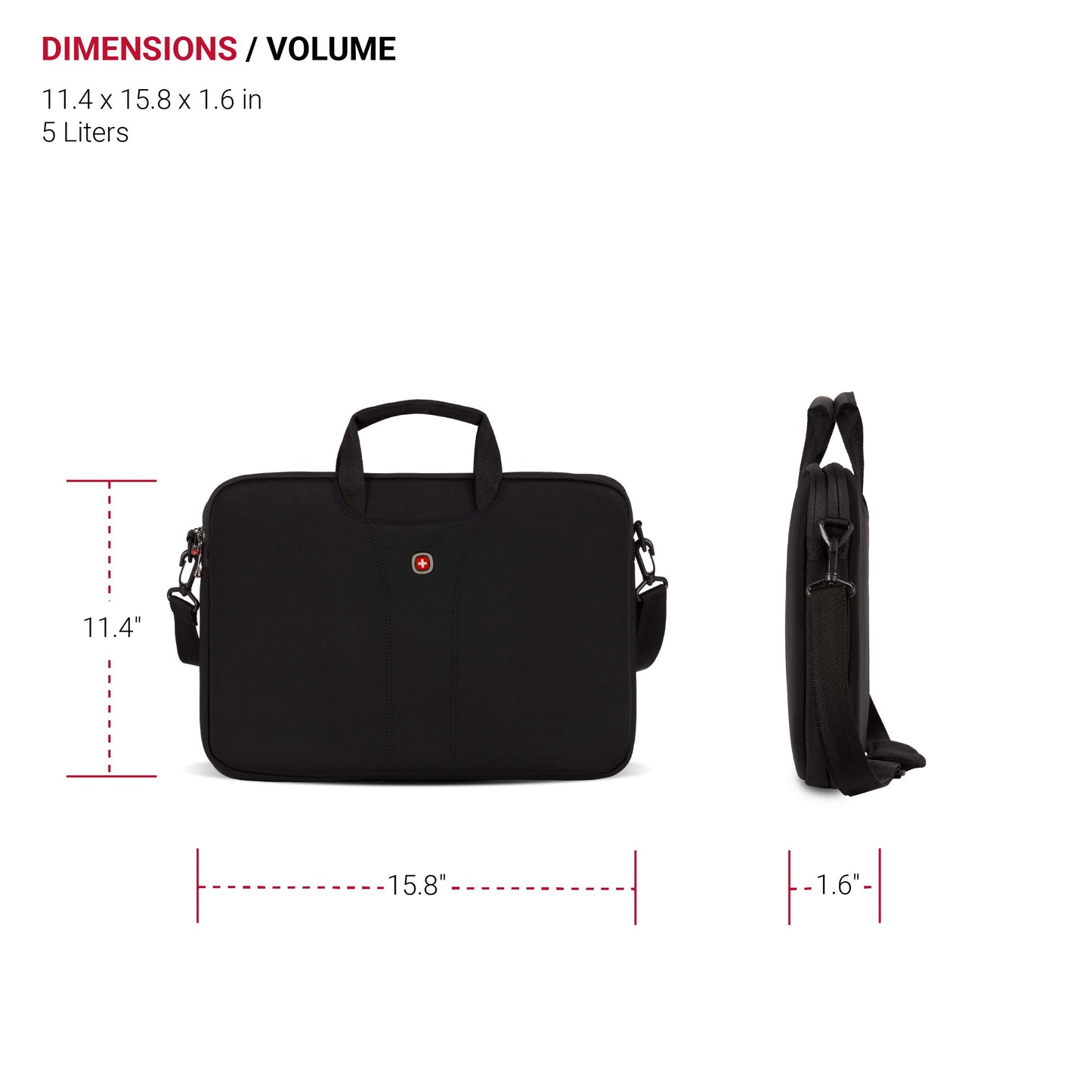Wenger Legacy 15.6 Inch Ultra Computer Slimcase, Black, One Size