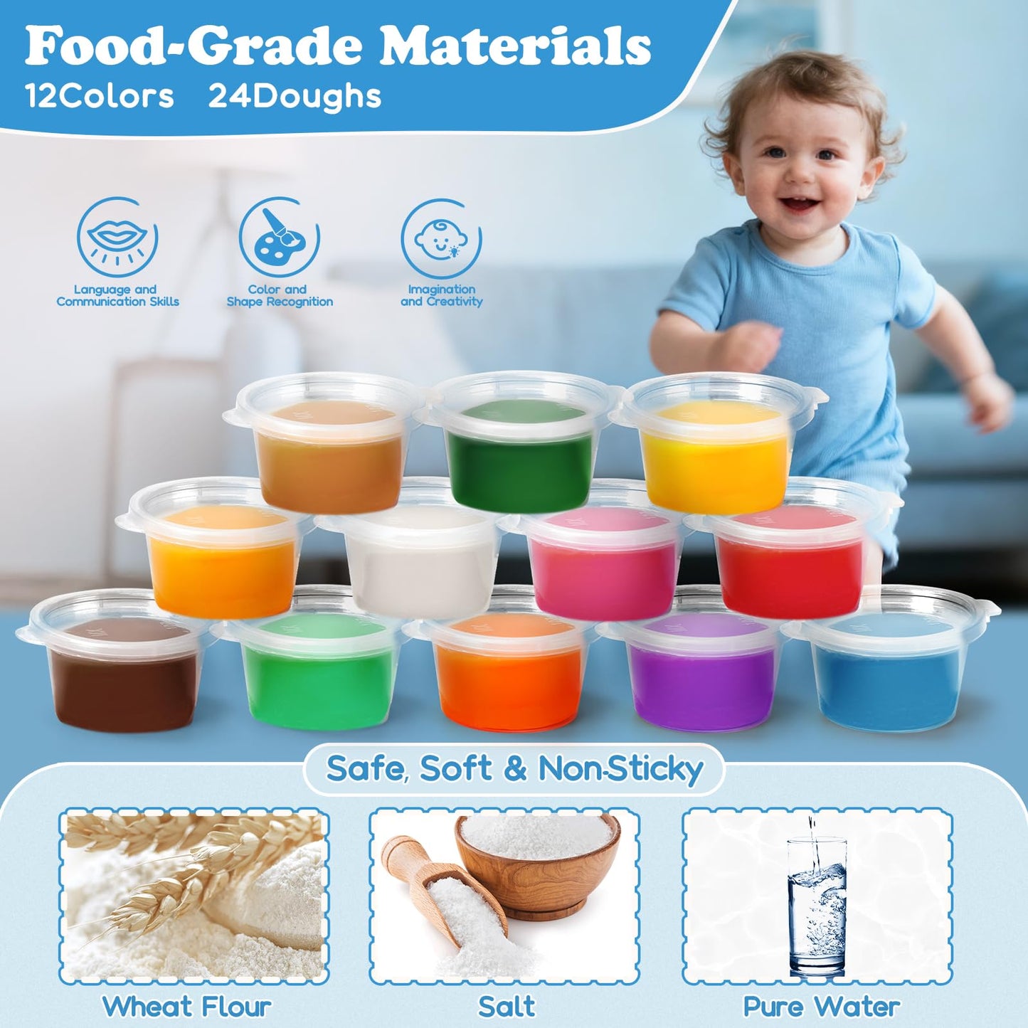Aprilwolf 3 in 1 Dough Sets for Kids Ages 3-4-8, Hamburger Maker Machine Boys Girls
