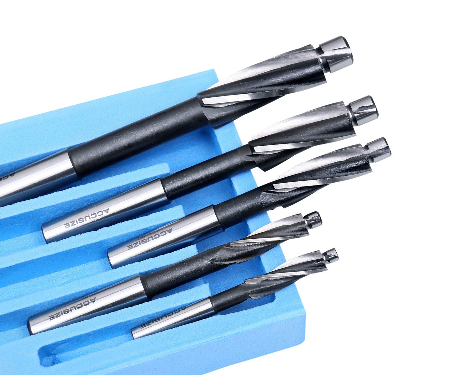 Accusize Industrial Tools 7 Pc Metric Hss Solid Capscrew Counterbore Set, 3 Flute, Straight Shank, 508S-007m