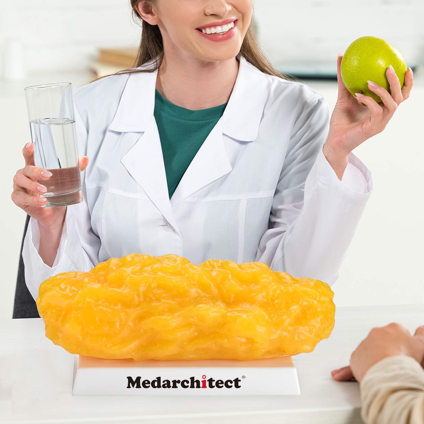 Medarchitect Authentic Human Body Fat Replica - 5 lb, Keep Fit & Weight Loss Motivation & Reminder, Human Fatty Tissue Demonstration Model for Nutritionist, Anatomical Science Course