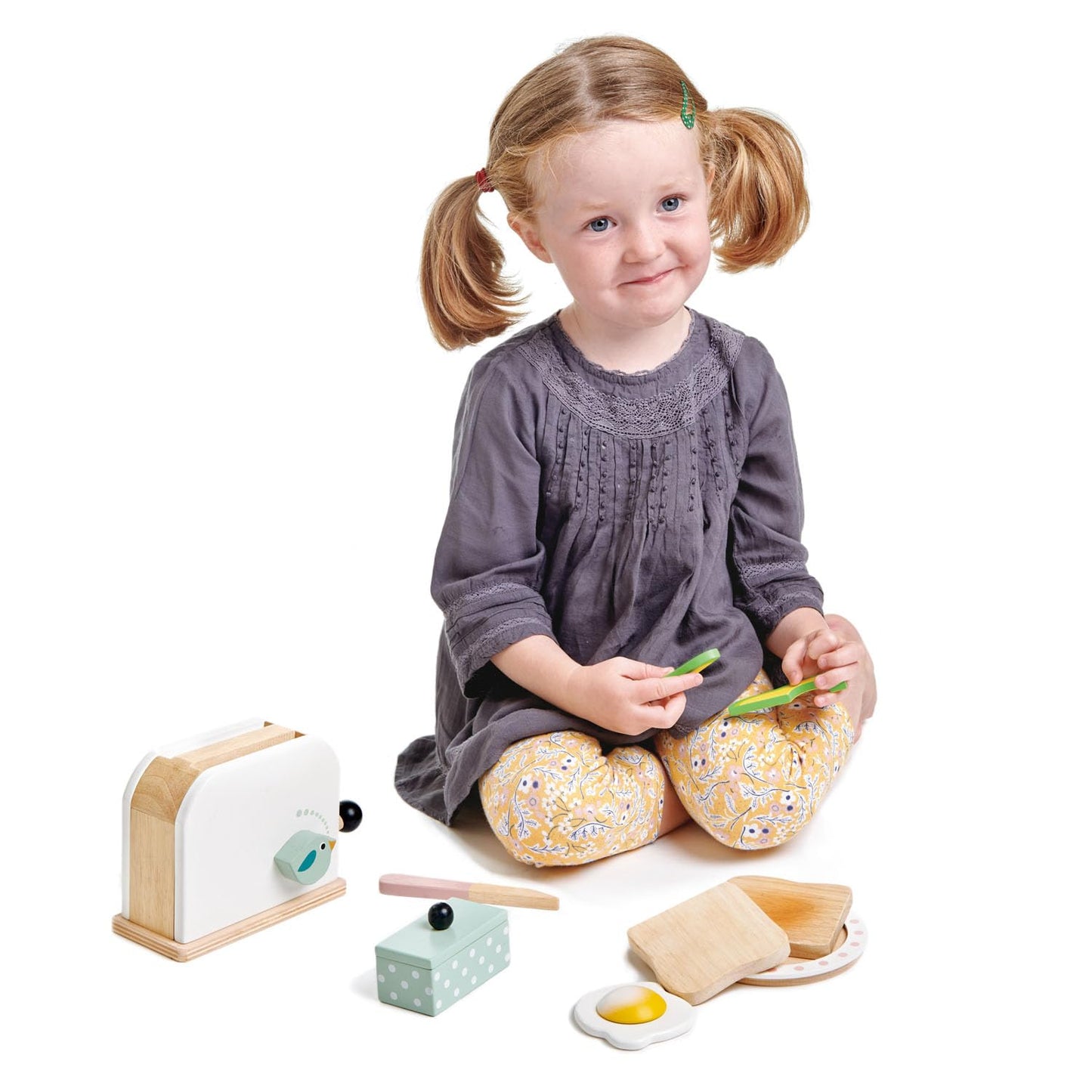 Tender Leaf Toys - Mini Chef Breakfast Toaster Set - Classic Wooden Pop Up Toy for Pretend Cooking – Develops Social, Creative & Imaginative Skills – Learning Role Play – Ages 3+ Years
