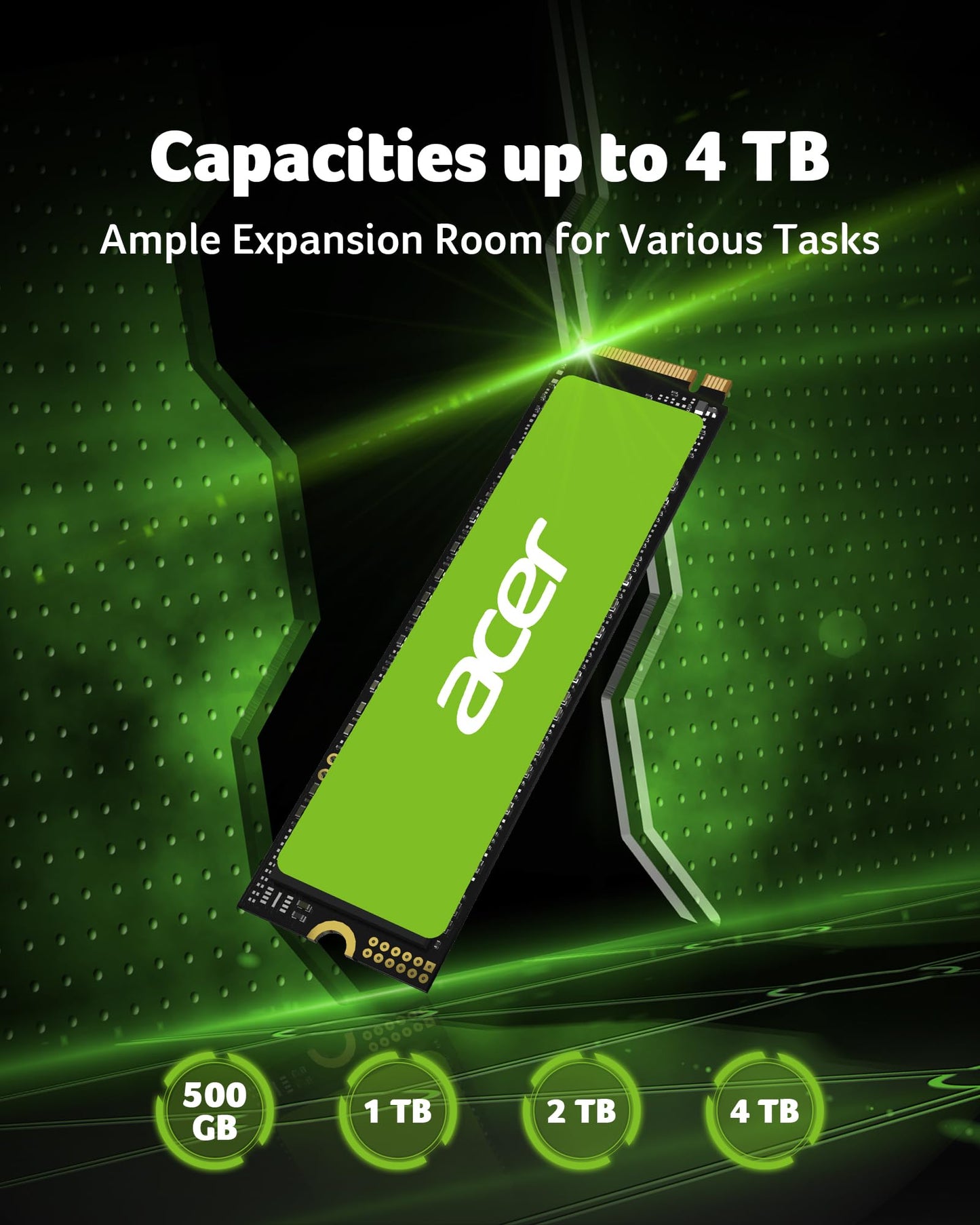 acer FA200 NVMe Gen4 SSD 2TB, PCIe 4.0, M.2 2280, Read Speeds Up to 7200MB/s, Internal Solid State Drive for Laptop, Desktop PC and PS5 Upgrade - BL.9BWWA.125