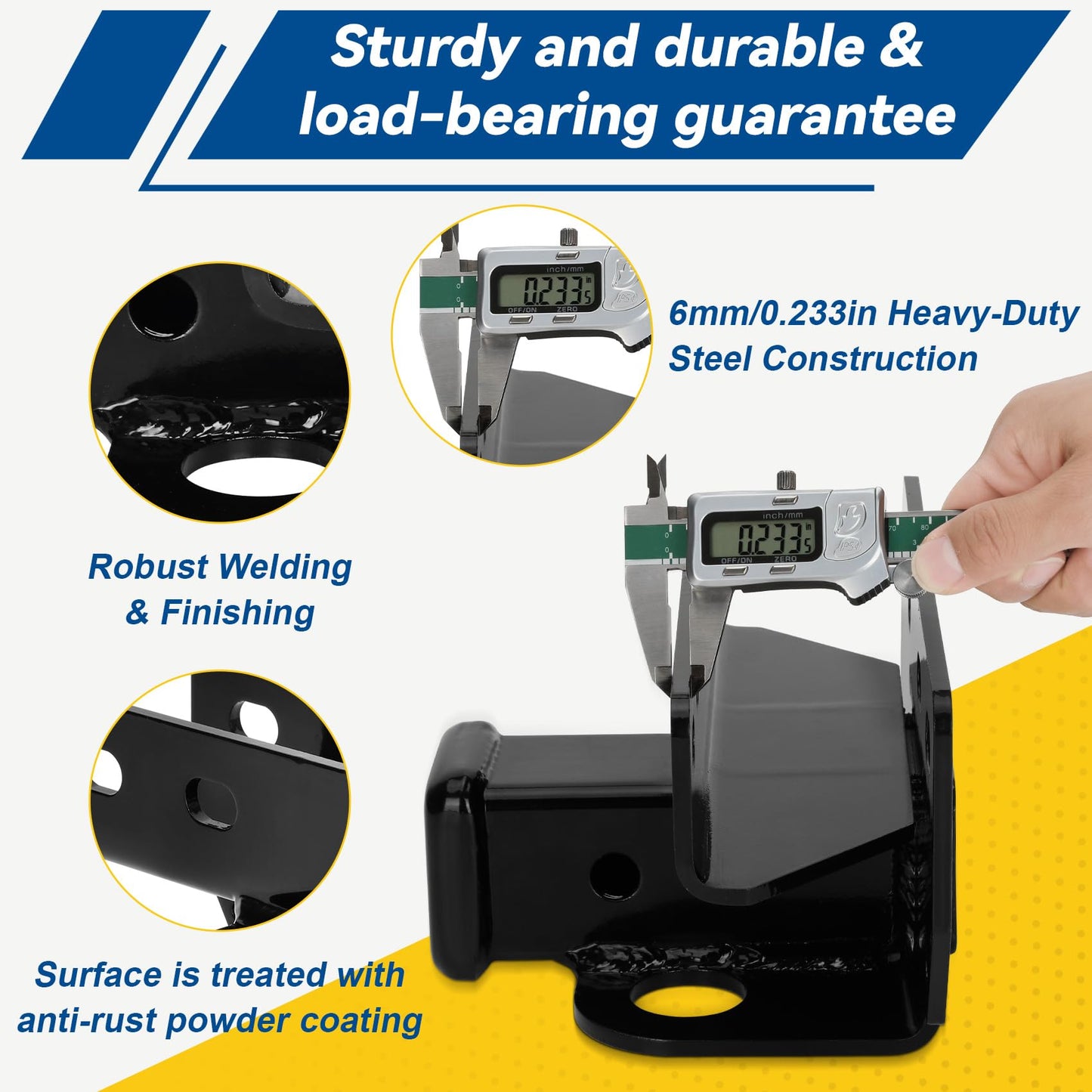 Chaoos Class 3 Trailer Hitch for Compatible with Ford Bronco 2021-2024,2 Inch Rear Bumper Tow Trailer Hitch Receiver,Weighing 12 pounds Heavy Duty Towing Receiver Hitch for Secure Hauling