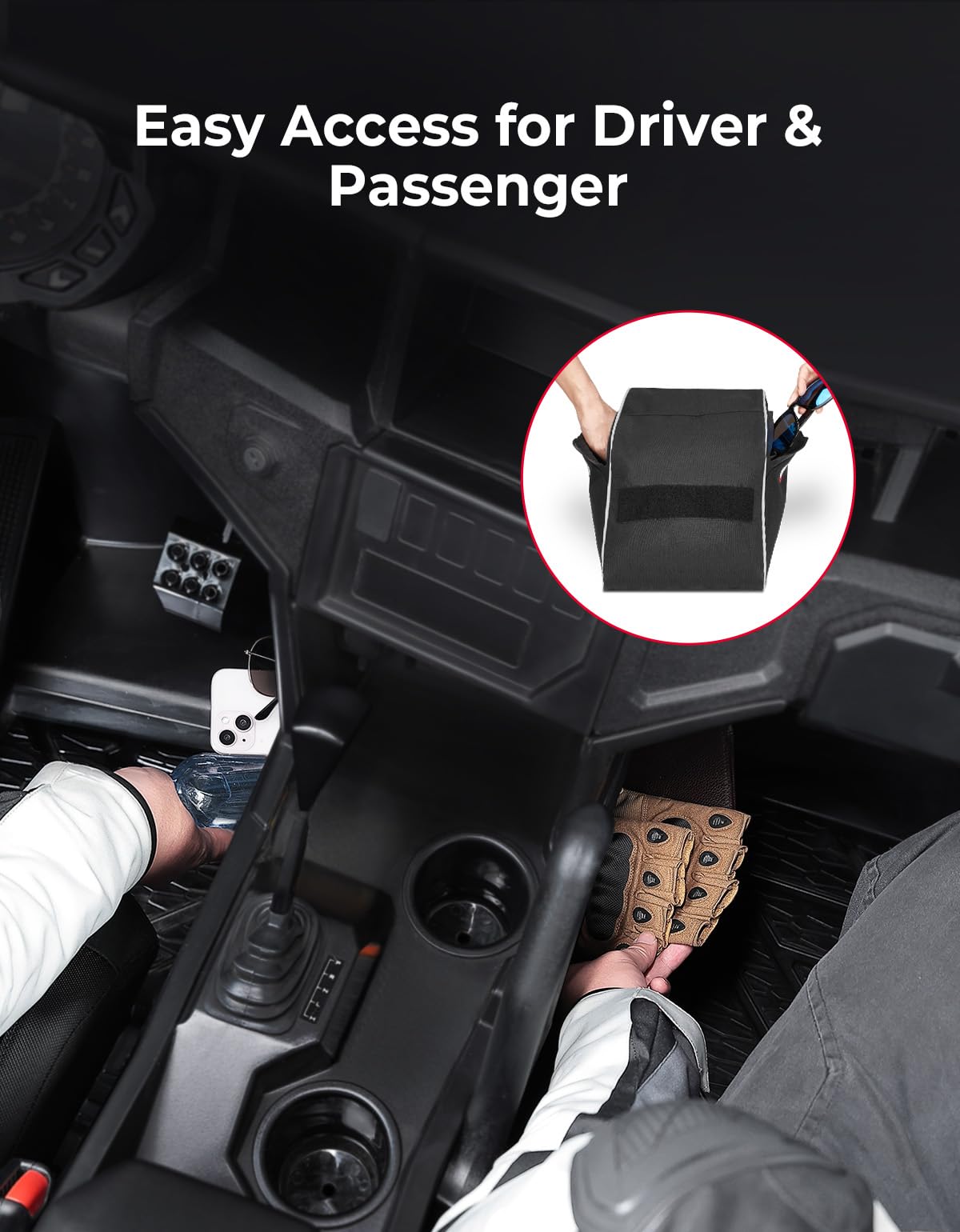 KEMIMOTO Storage Bag UTV Console Bag Compatible with Polaris General 1000/4 1000/ General XP 1000 2016 2017 2018 2019 2020 2021 2022 2023 2024 2025 2026
