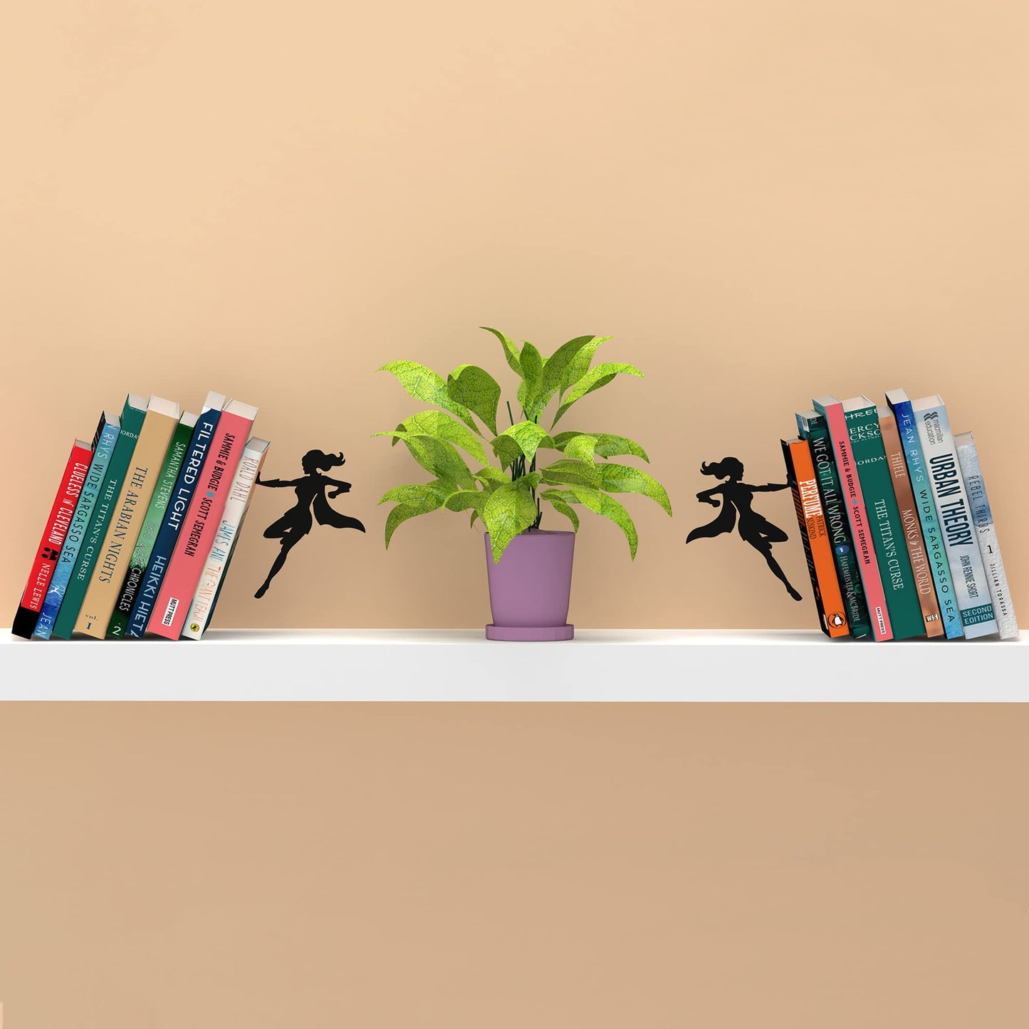 Artori Design Book Ends to Hold Books Heavy Duty - Hidden Metal Bookends for Shelves Desk - Bookend Book Holder for Home Decorative - Gift for Book End Lovers and Home Décor (Supergal - Set of 2)