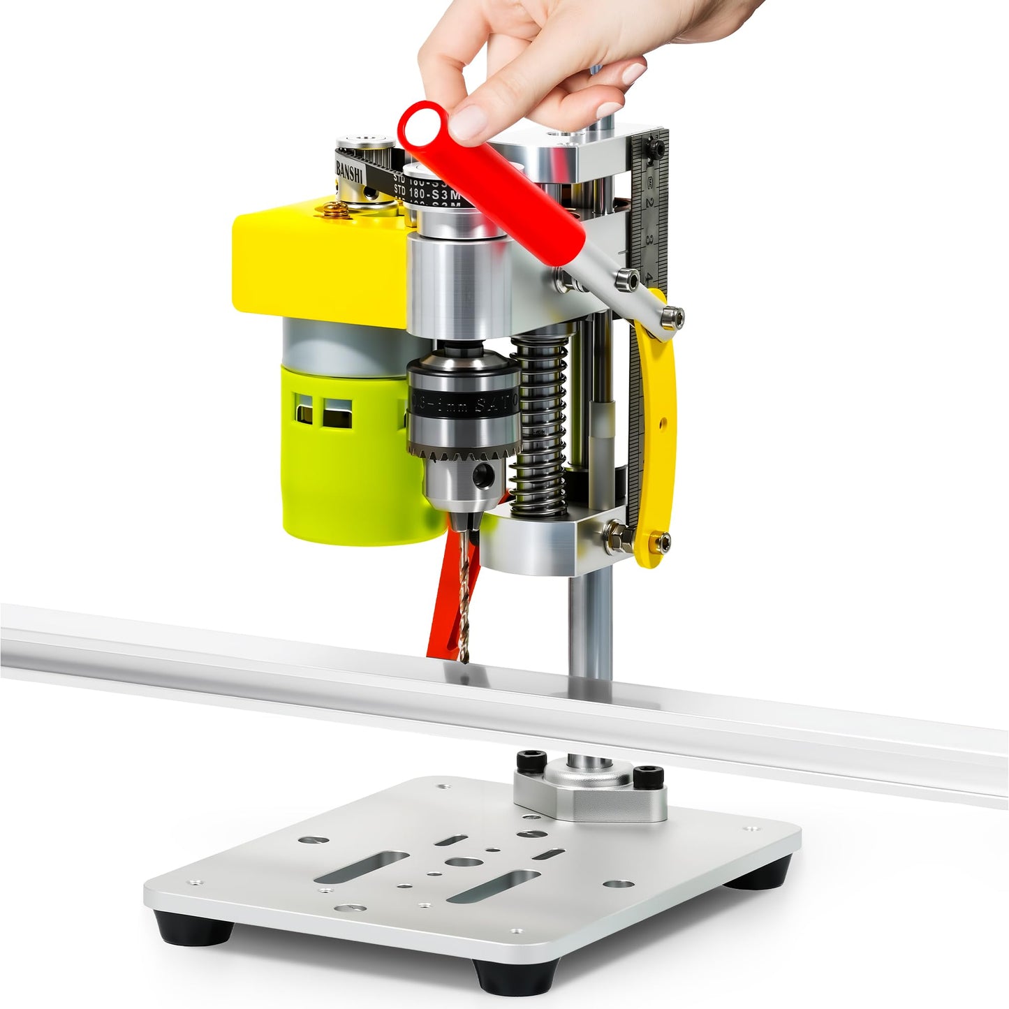 Electric Mini Bench Top Drill Press, 7 Speed Drilling Machine w/ B10 Chuck for 0.6-6mm Bits, Mefape DIY Metal Woodworking Jewelry Drill Tool