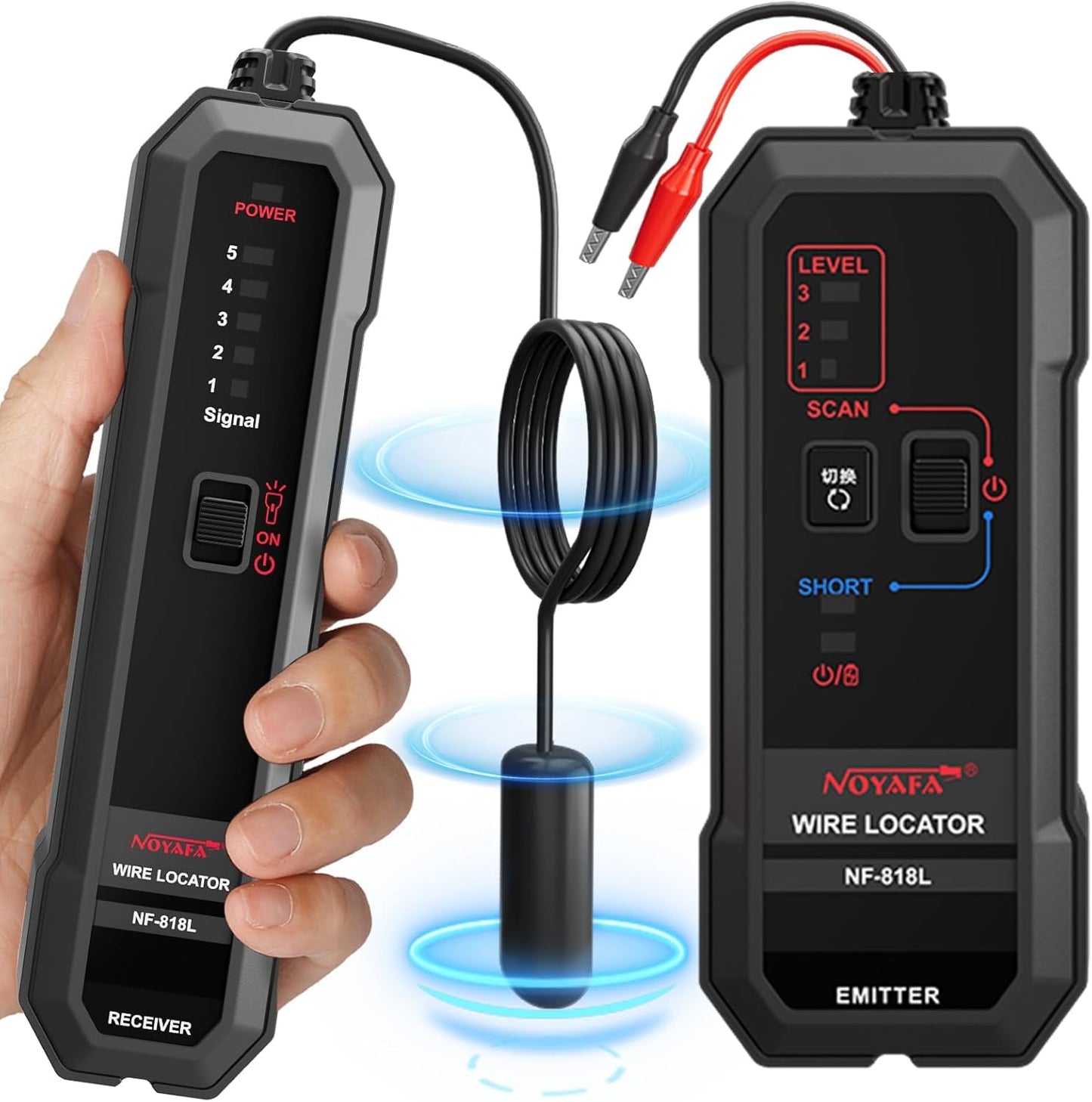 SZJMS Underground Wire Locator, Underground Cable Locator for Pet Fence Buried Sprinkler Valve, Cable Tester for Locating Irrigation Tone Generator Kit, Electrical Underground Wire Tracer